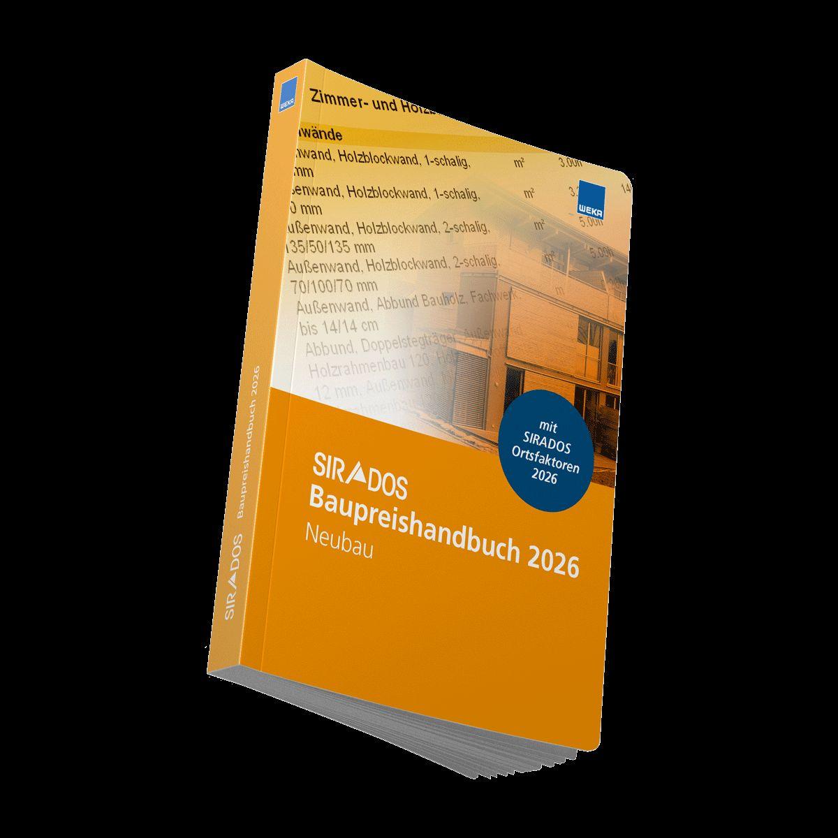 Vorderes Coverbild SIRADOS Baupreishandbuch Neubau 2026