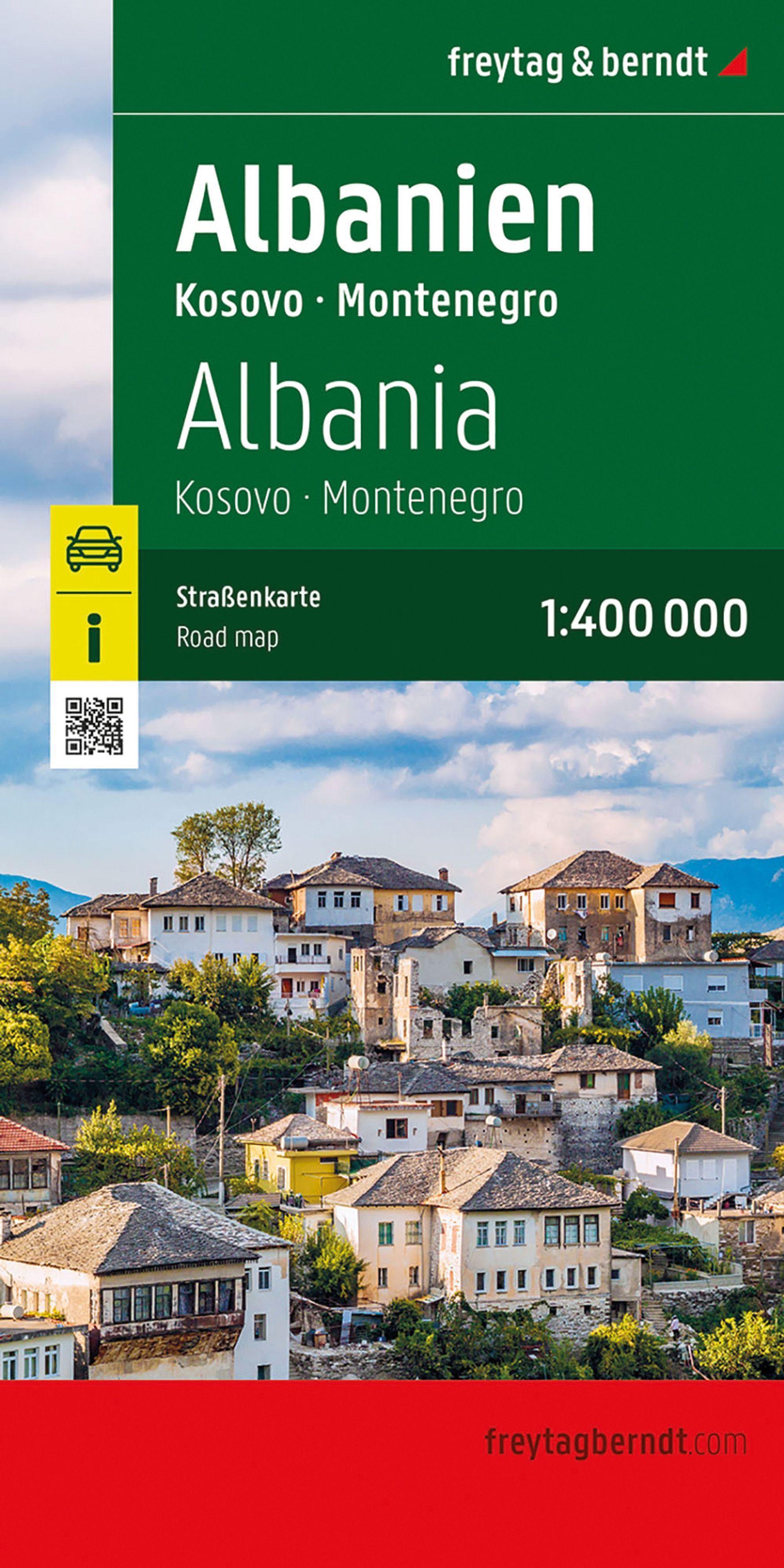 Vorderes Coverbild freytag & berndt Straßenkarte Albanien, Kosovo - Montenegro 1:400.000
