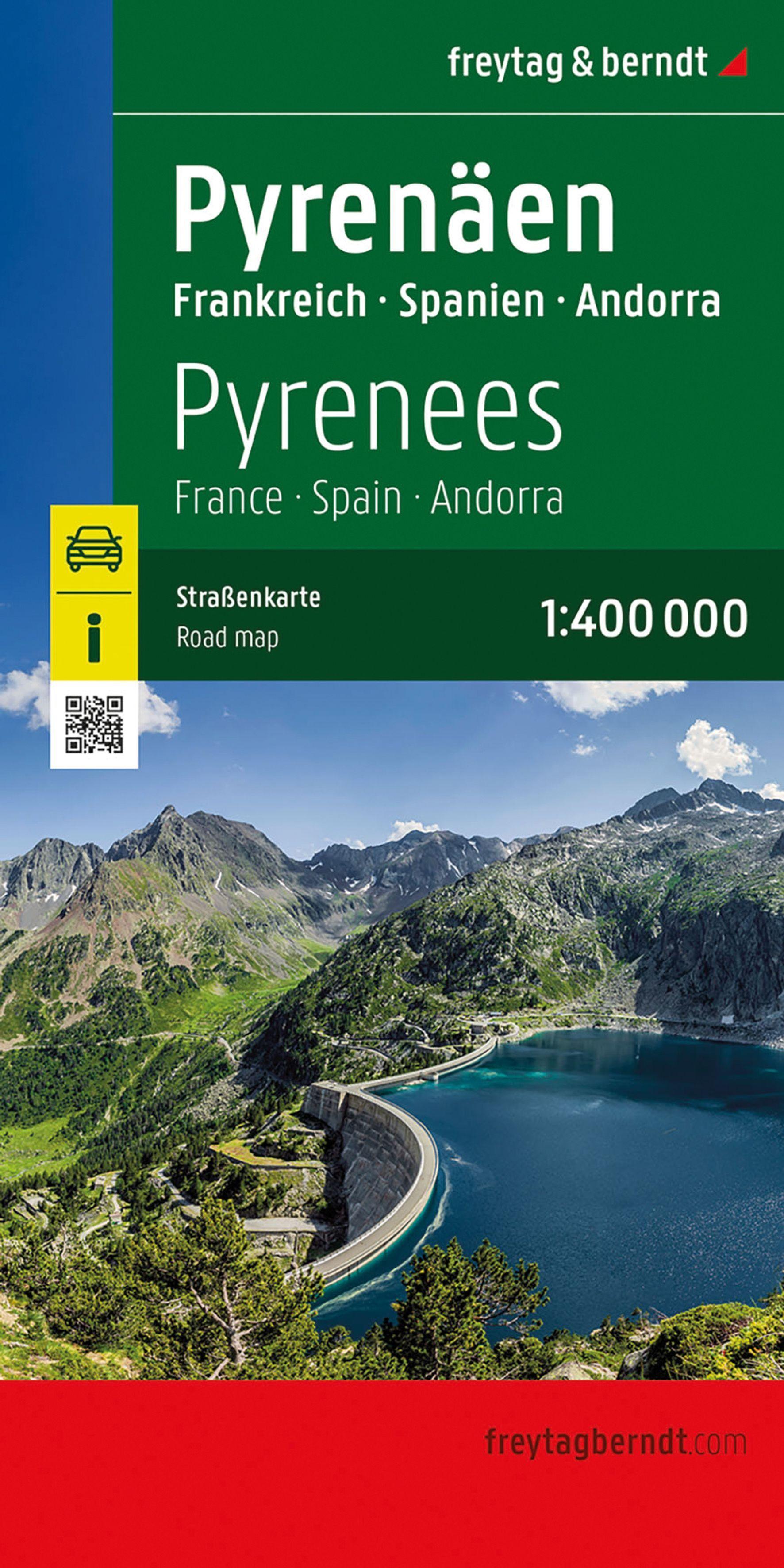 Vorderes Coverbild freytag & berndt Straßenkarte Pyrenäen, Frankreich - Spanien - Andorra 1:400.000