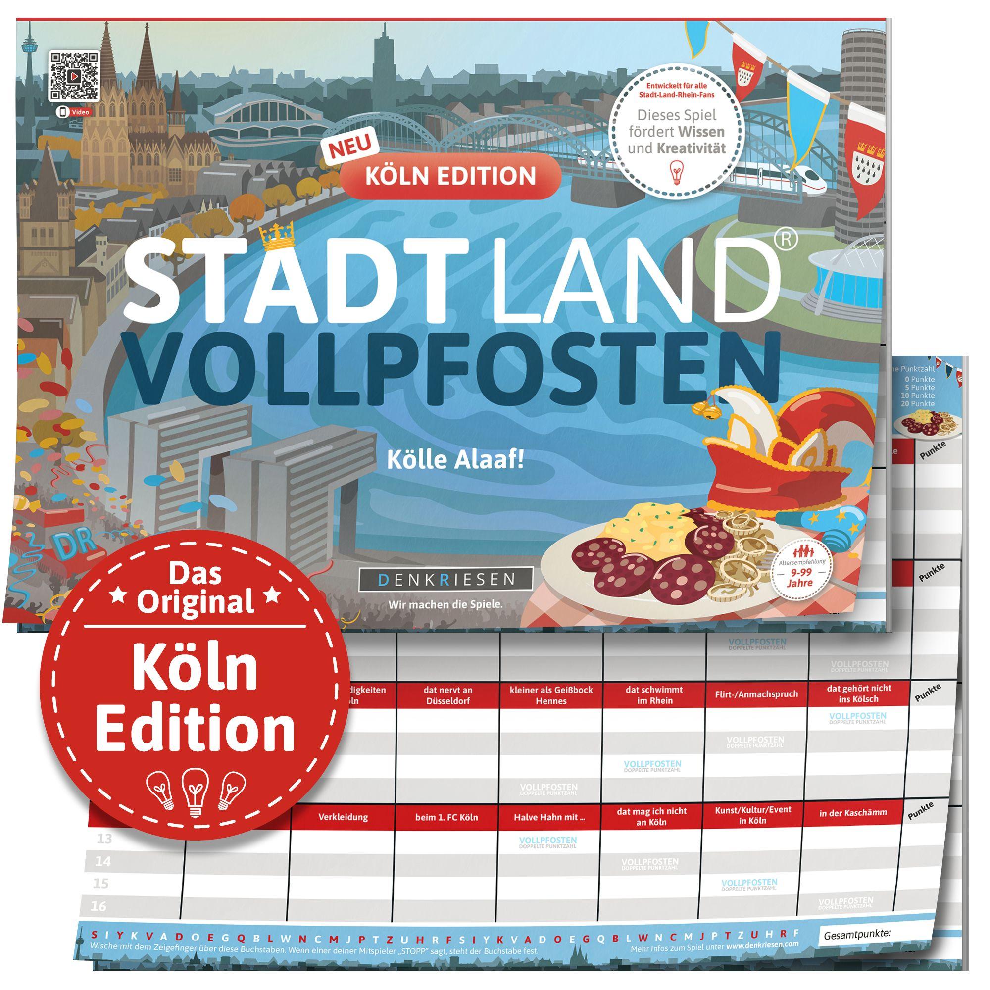 Vorderes Coverbild DENKRIESEN - STADT LAND VOLLPFOSTEN® - KÖLN EDITION - "Kölle Alaaf!" - A4