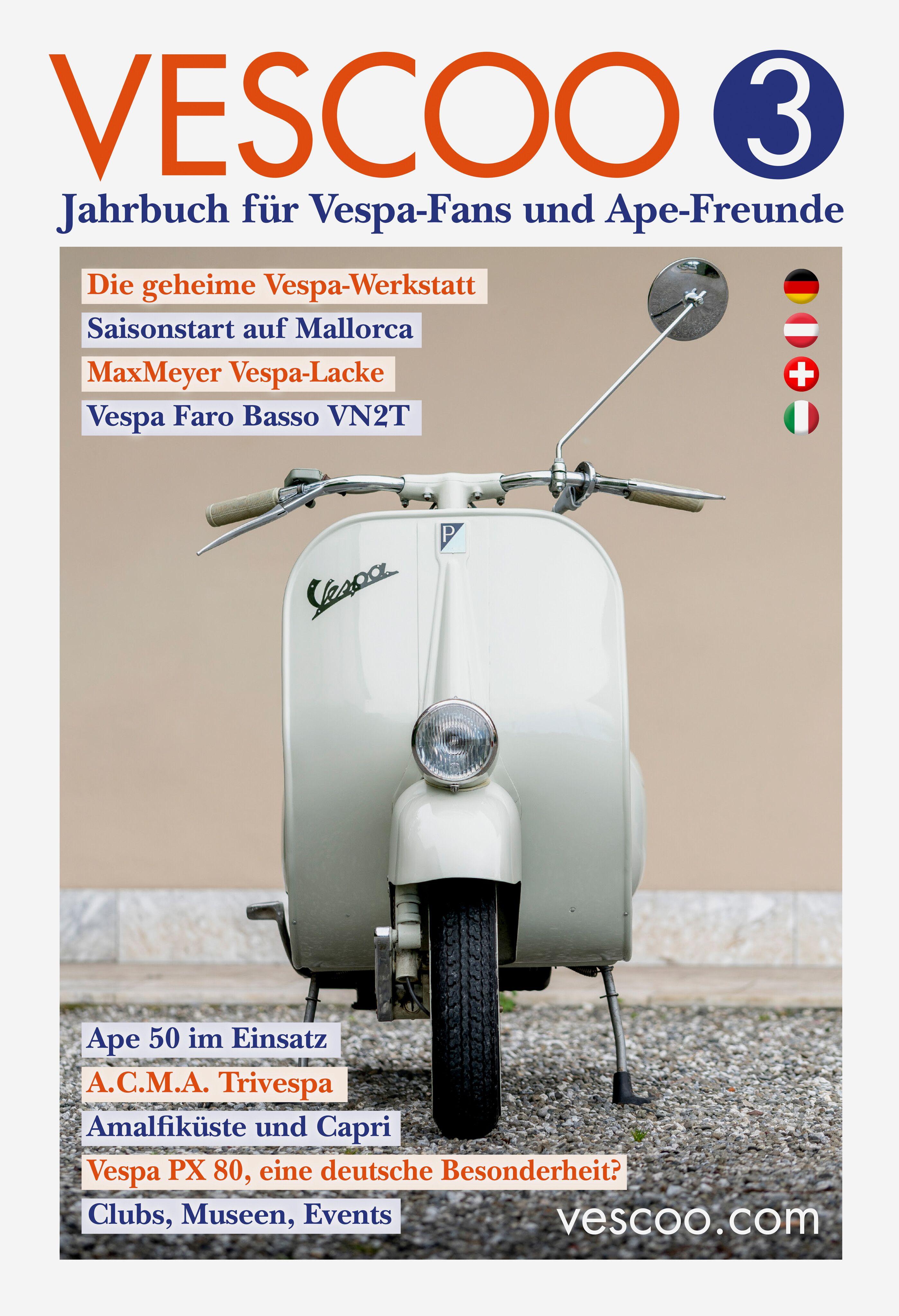 Vorderes Coverbild VESCOO Jahrbuch für Vespa-Fans und Ape-Freunde