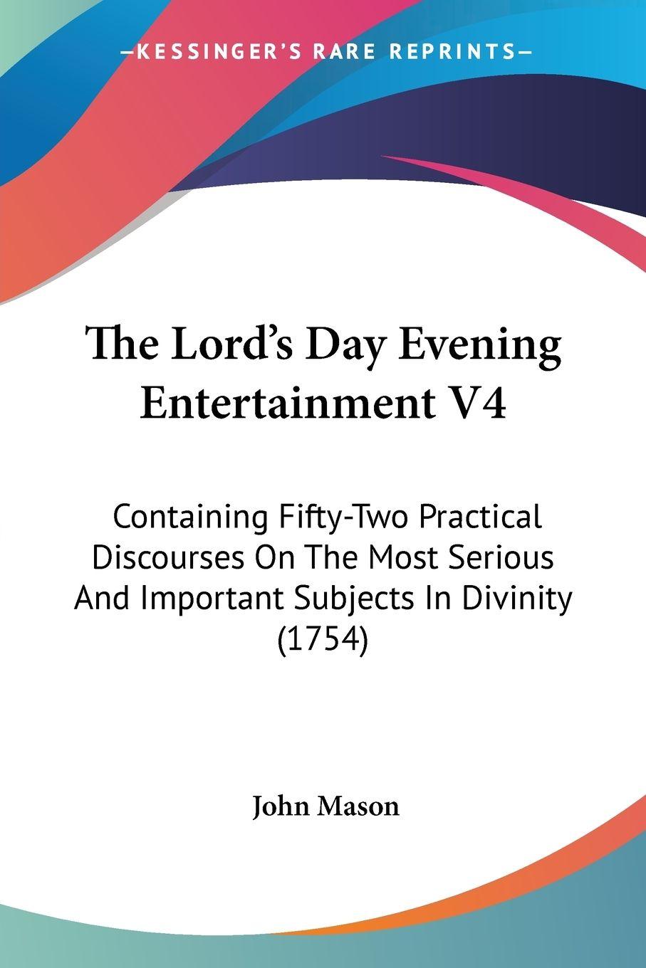 Vorderes Coverbild The Lord's Day Evening Entertainment V4