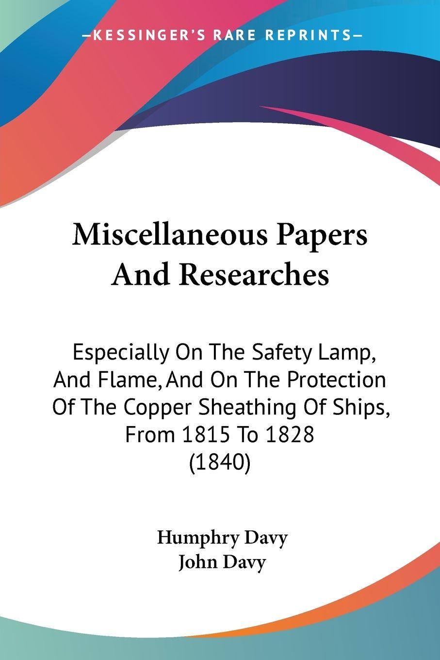 Vorderes Coverbild Miscellaneous Papers And Researches