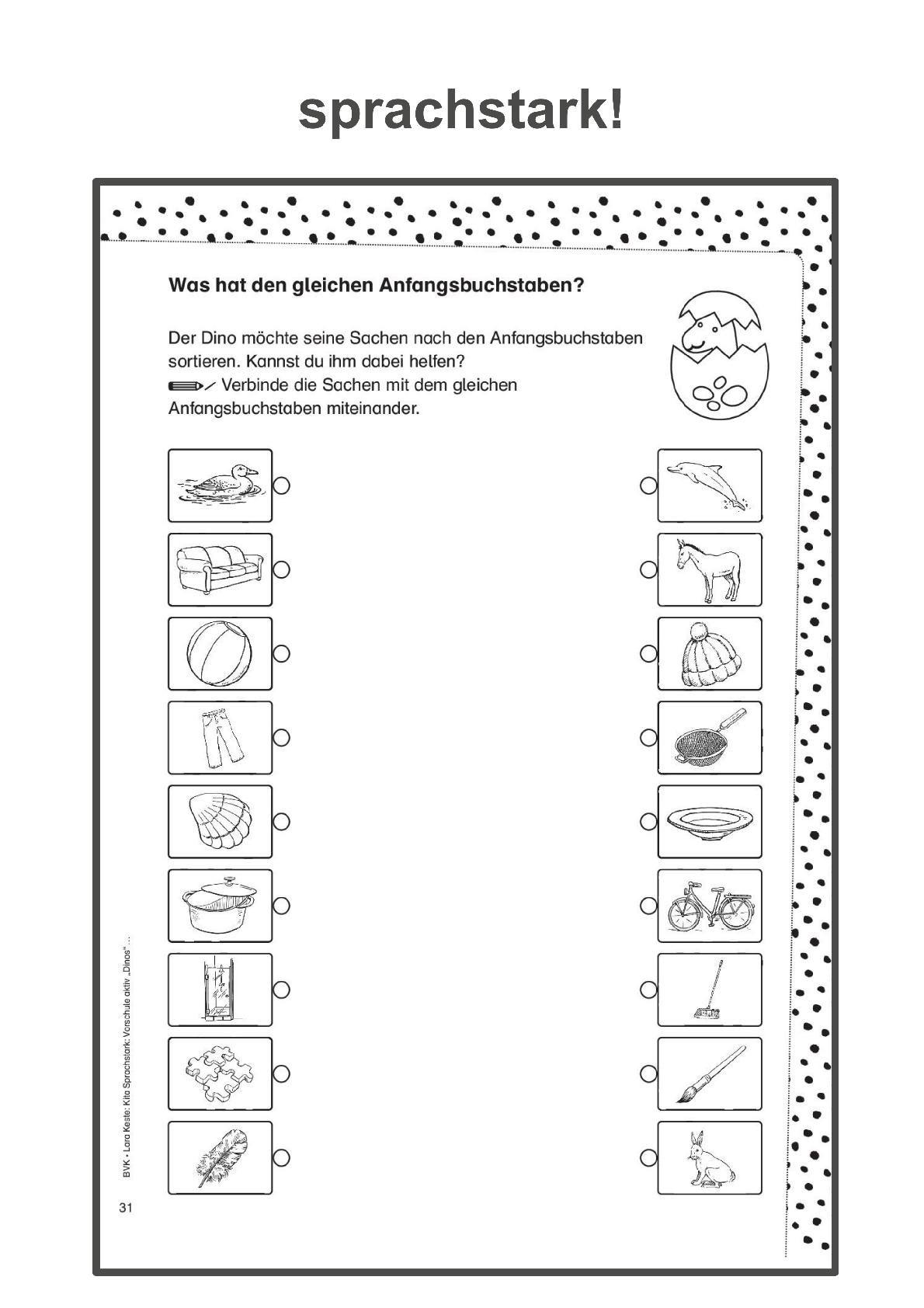 Beispielinhalt (Bild) Kita Sprachstark: Vorschule aktiv Dinos