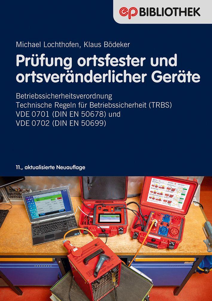 Vorderes Coverbild Prüfung ortsfester und ortsveränderlicher Gerät