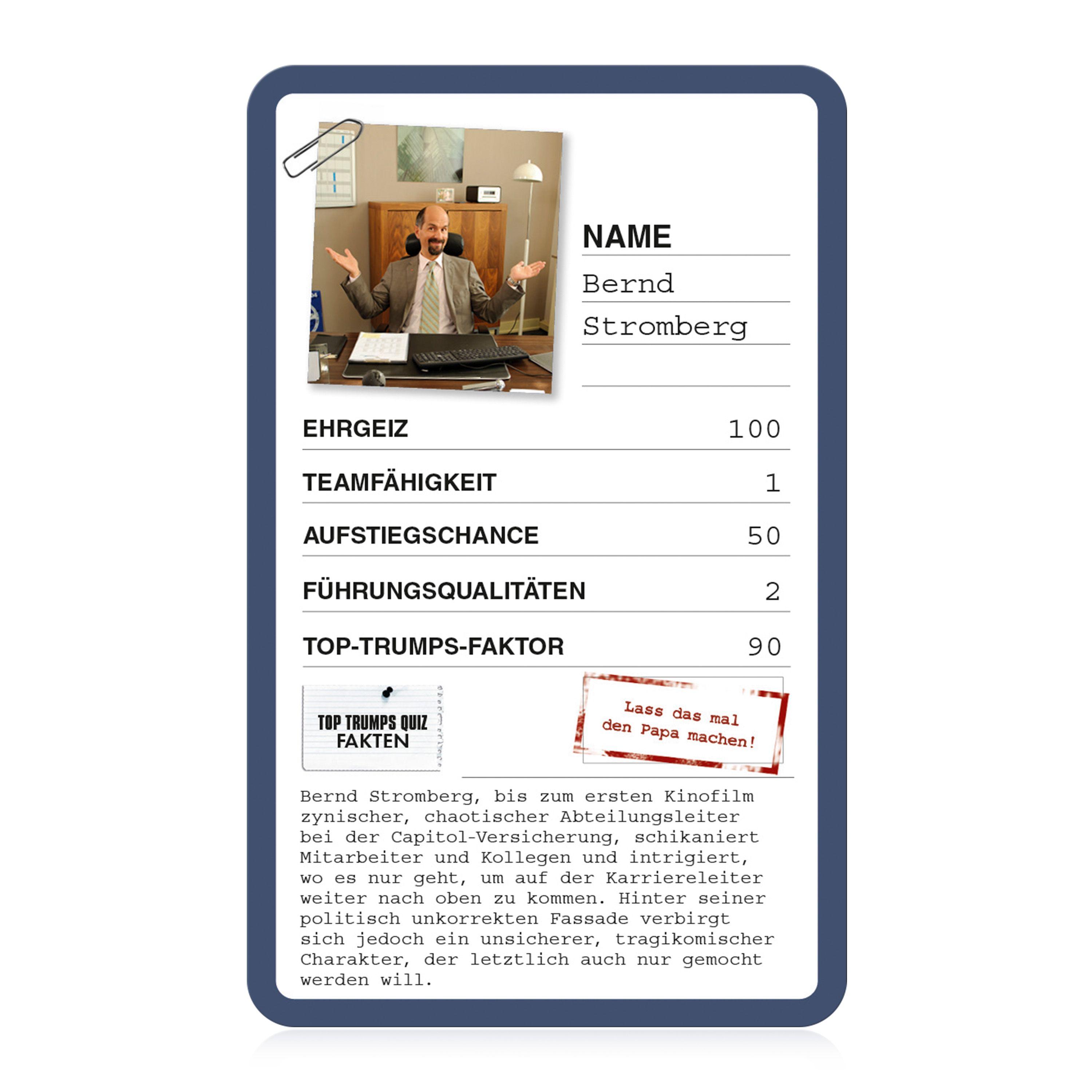 Beispielinhalt (Bild) Top Trumps Collectables Stromberg