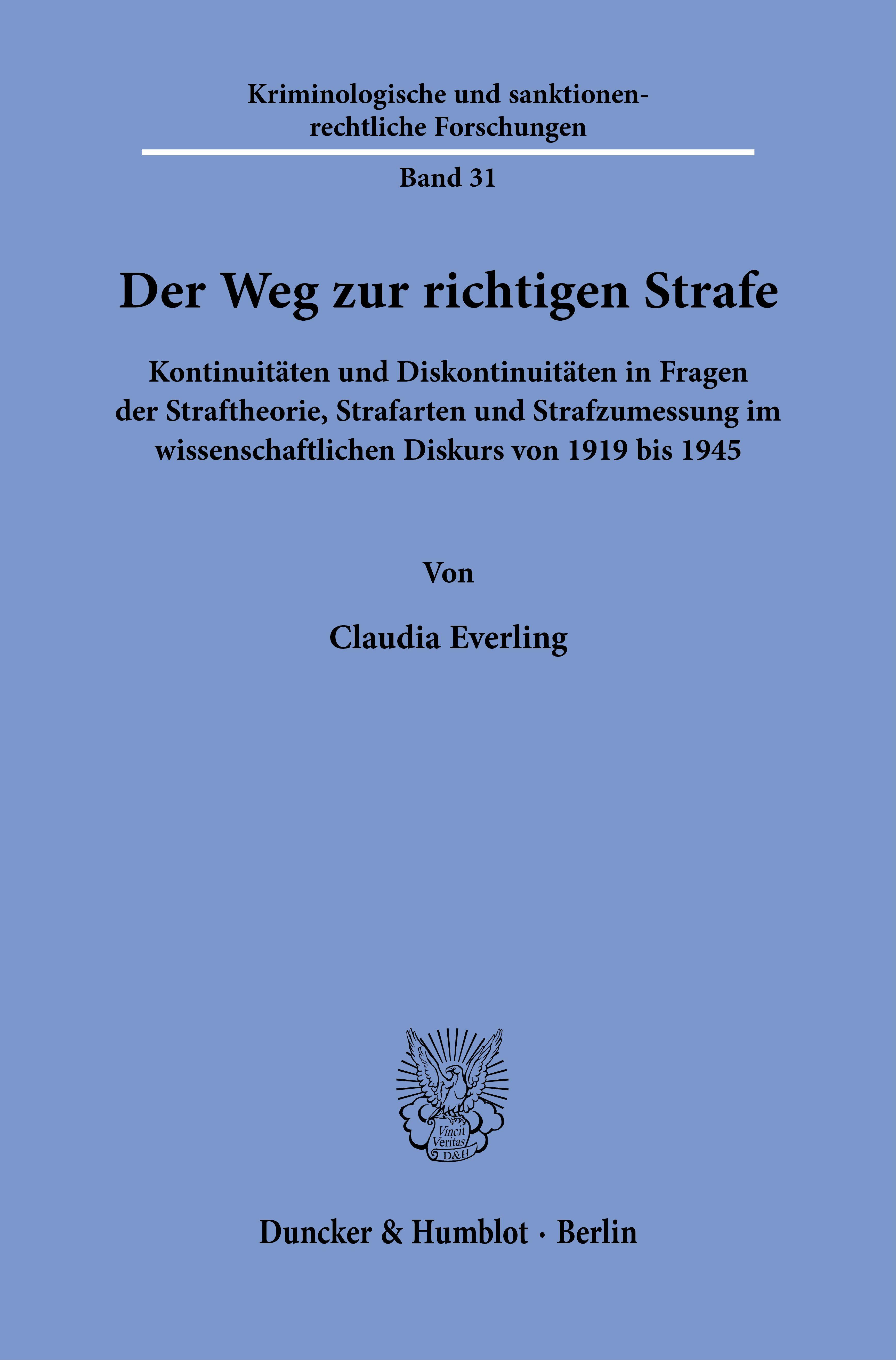 Vorderes Coverbild Der Weg zur richtigen Strafe