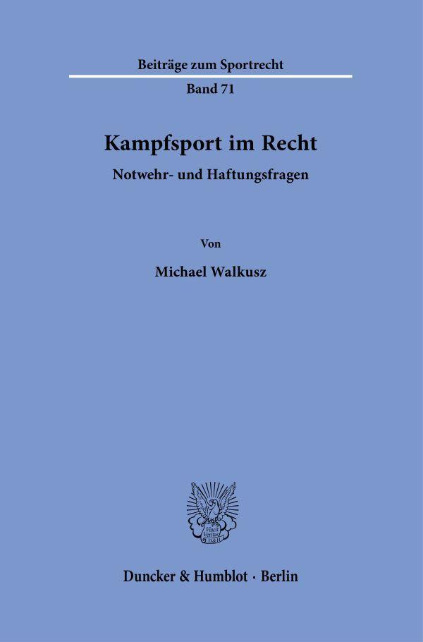Vorderes Coverbild Kampfsport im Recht