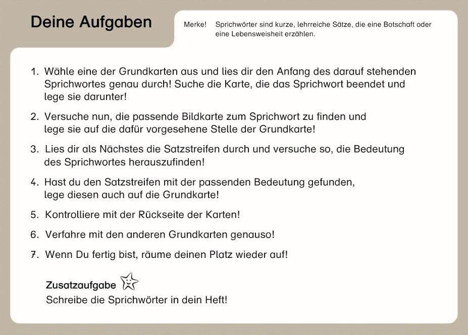 Beispielinhalt (Bild) Ich kenne Redewendungen und Sprichwörter im Set