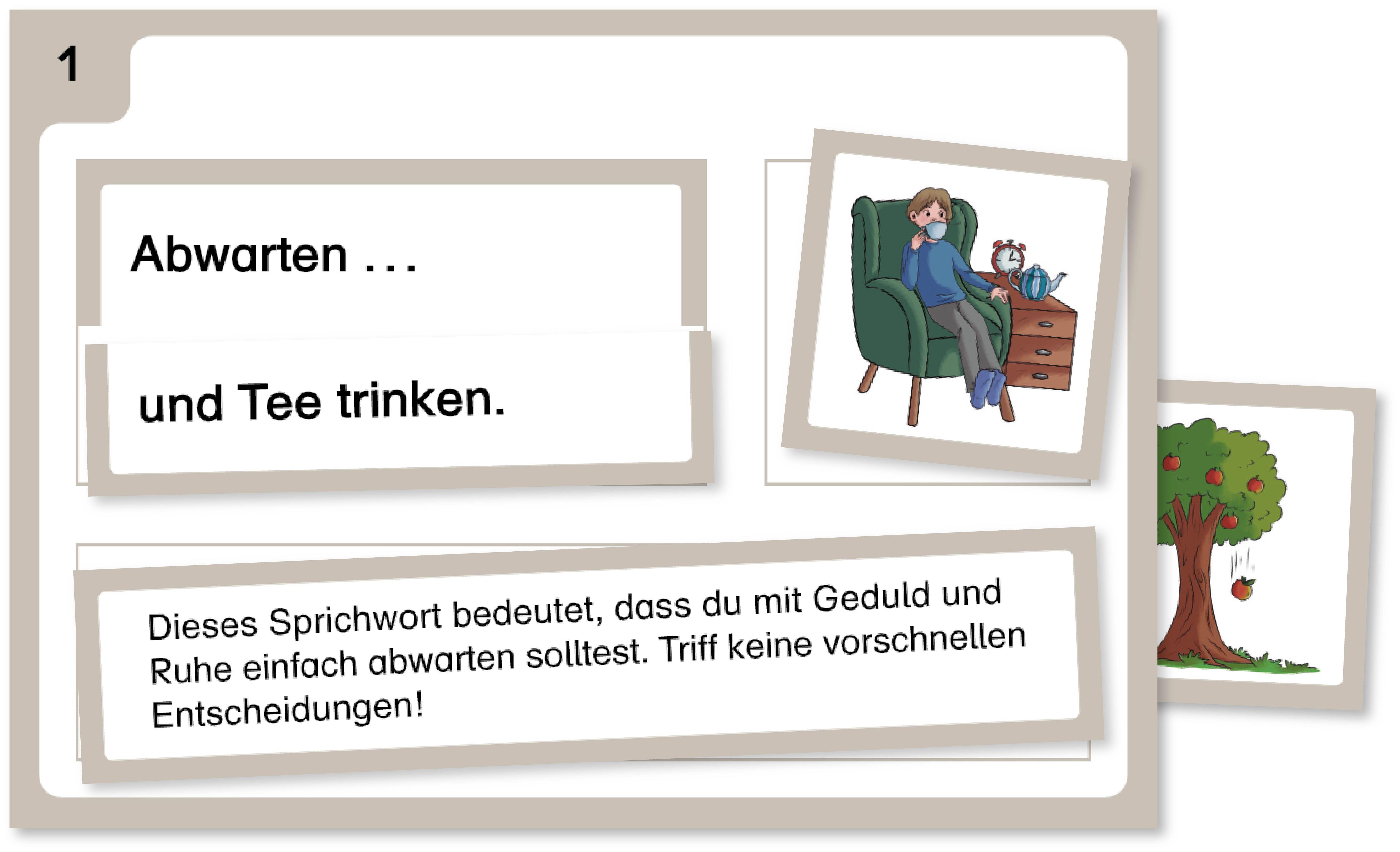 Beispielinhalt (Bild) Ich kenne Redewendungen und Sprichwörter im Set