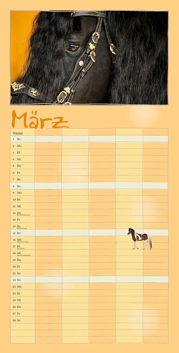 Beispielinhalt (Bild) Familienplaner Pferderdeglück 2027
