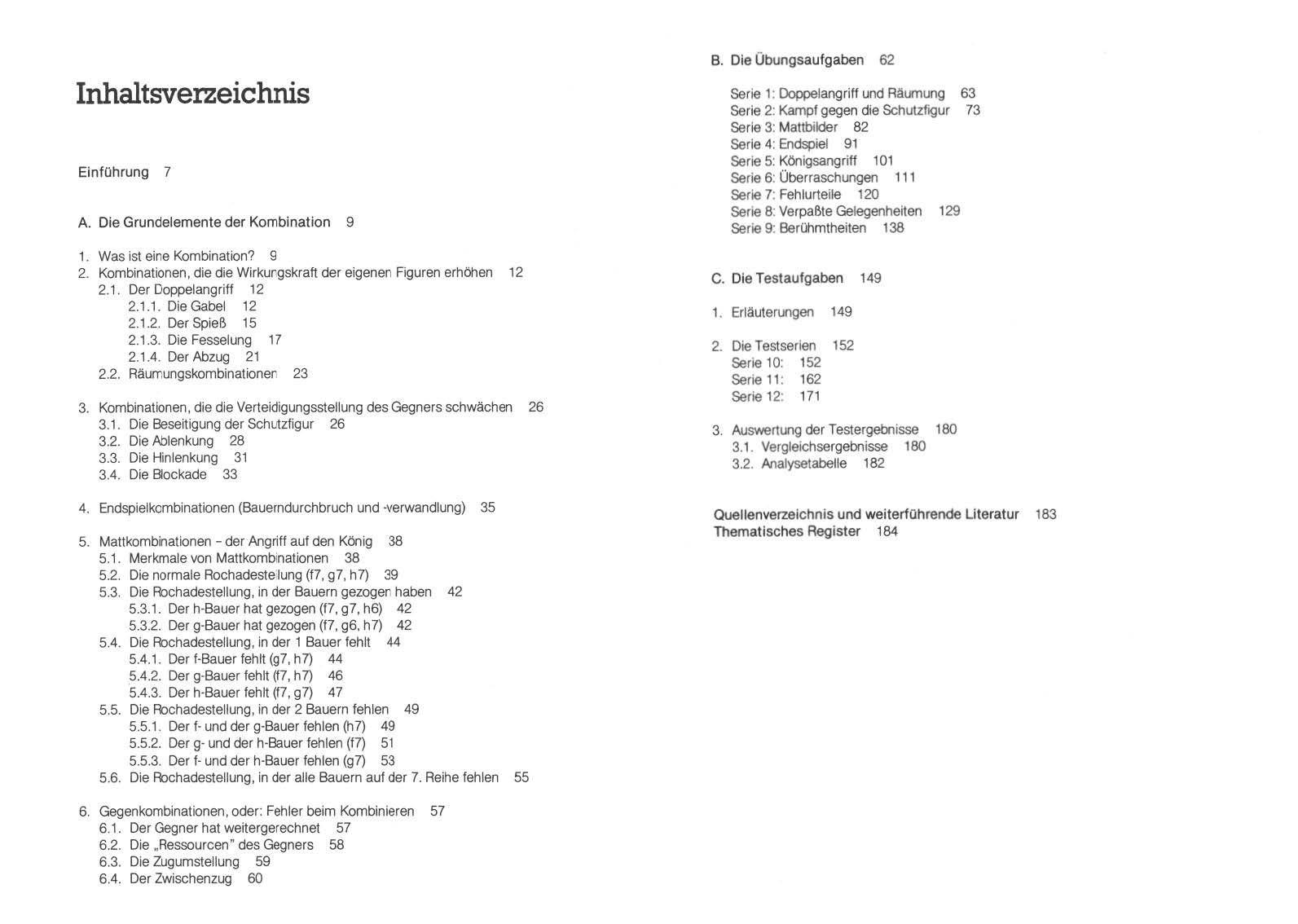 Beispielinhalt (Bild) Lehr-, Übungs- und Testbuch der Schachkombinationen