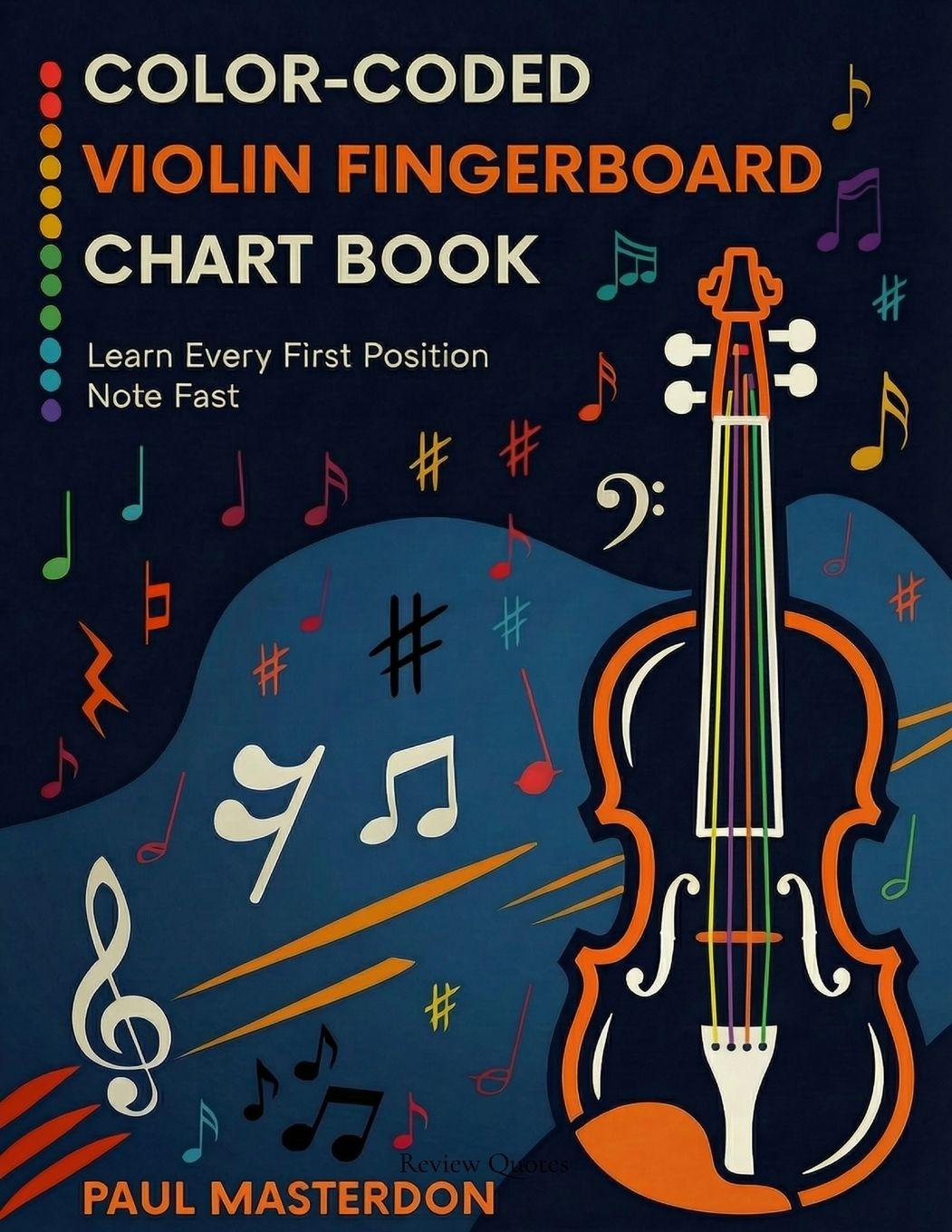 Vorderes Coverbild Color-Coded Violin Fingerboard Chart Book - Learn Every Note on the Violin Fast (First Position Notes))