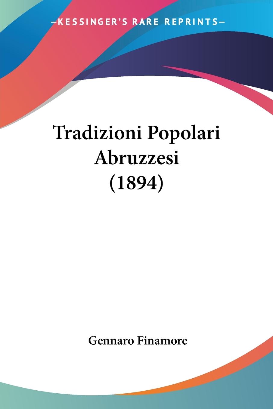 Vorderes Coverbild Tradizioni Popolari Abruzzesi (1894)