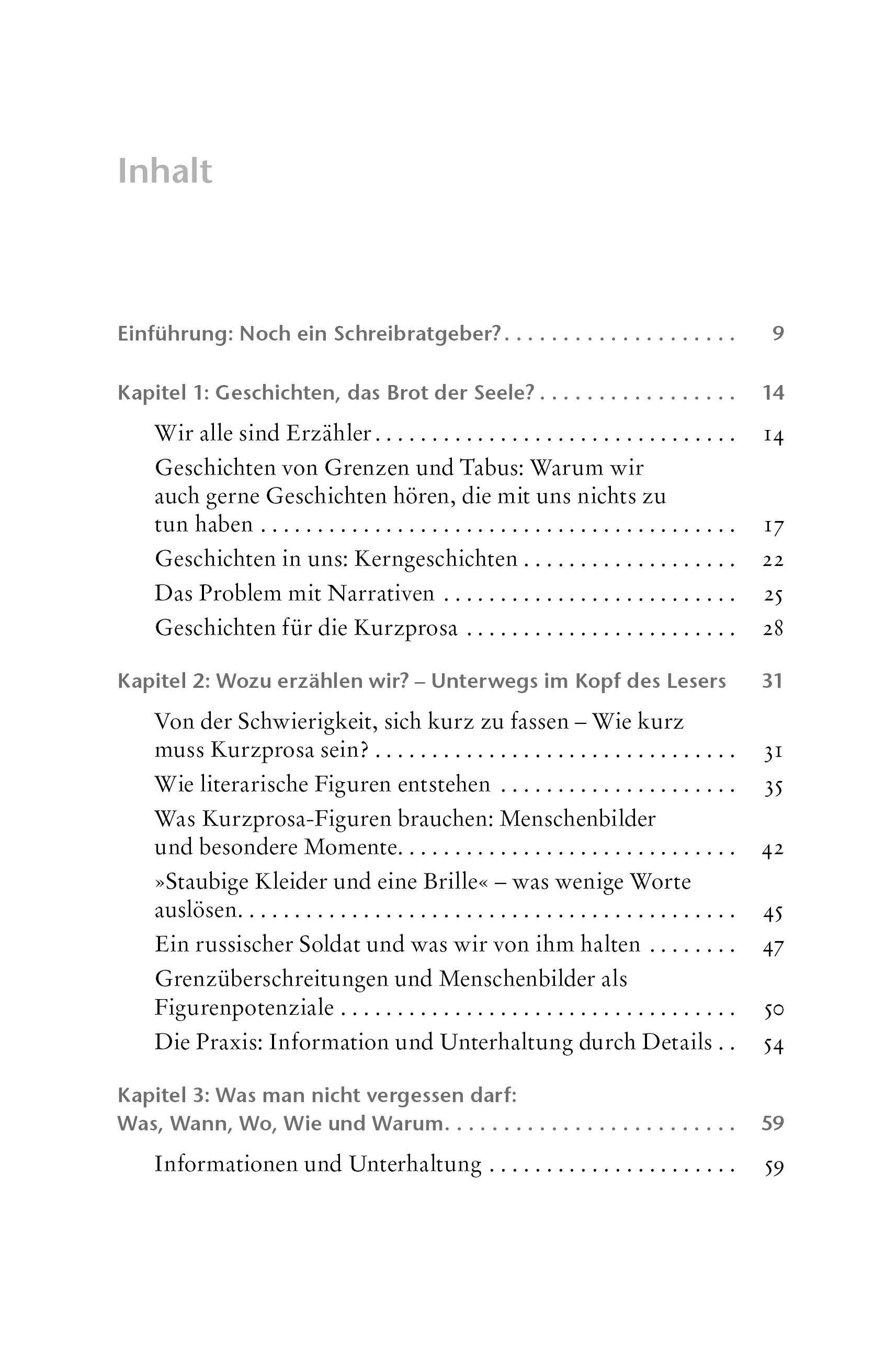 Beispielinhalt (Bild) Kurzprosa schreiben