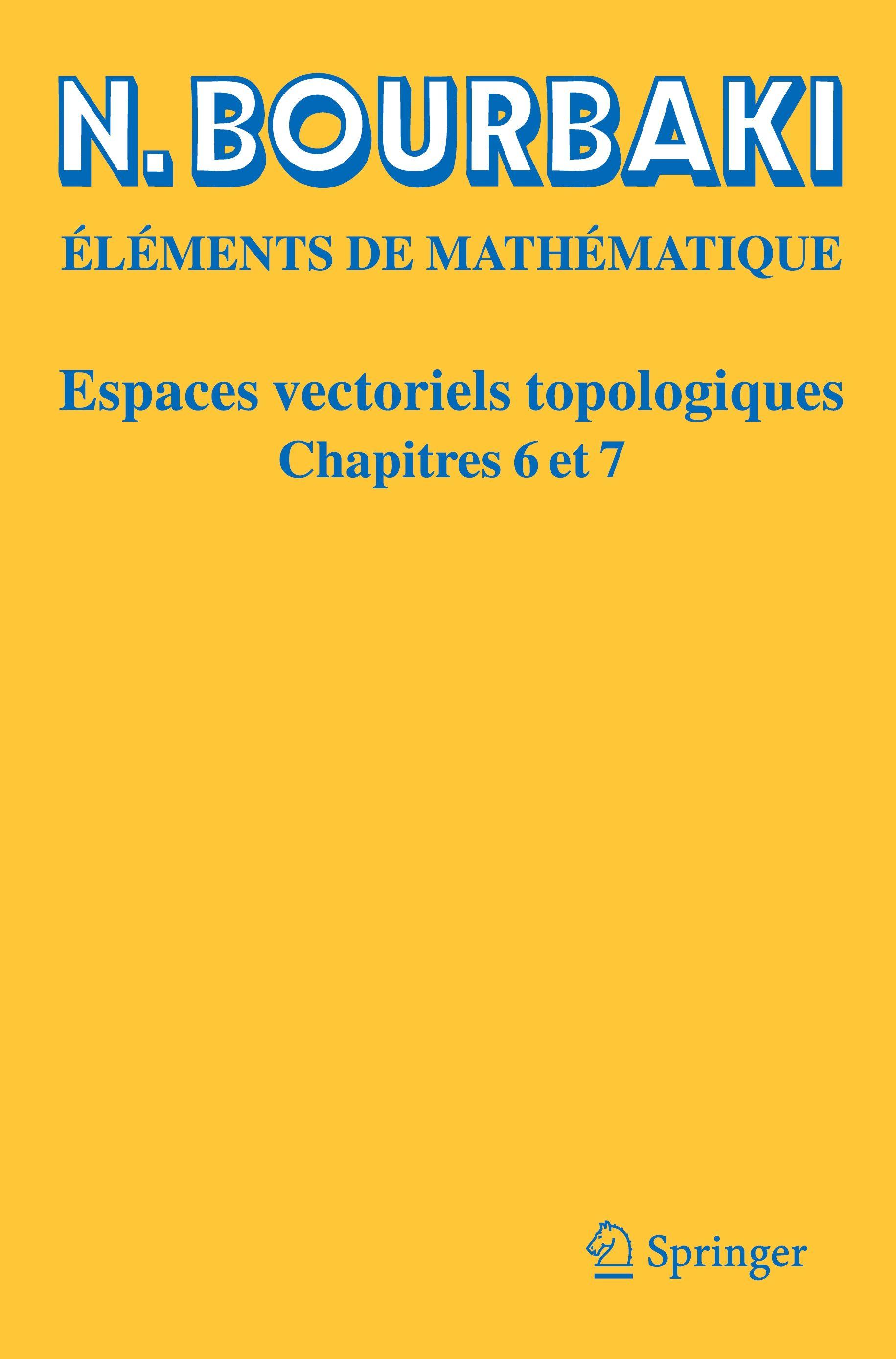 Vorderes Coverbild Espaces Vectoriels Topologiques