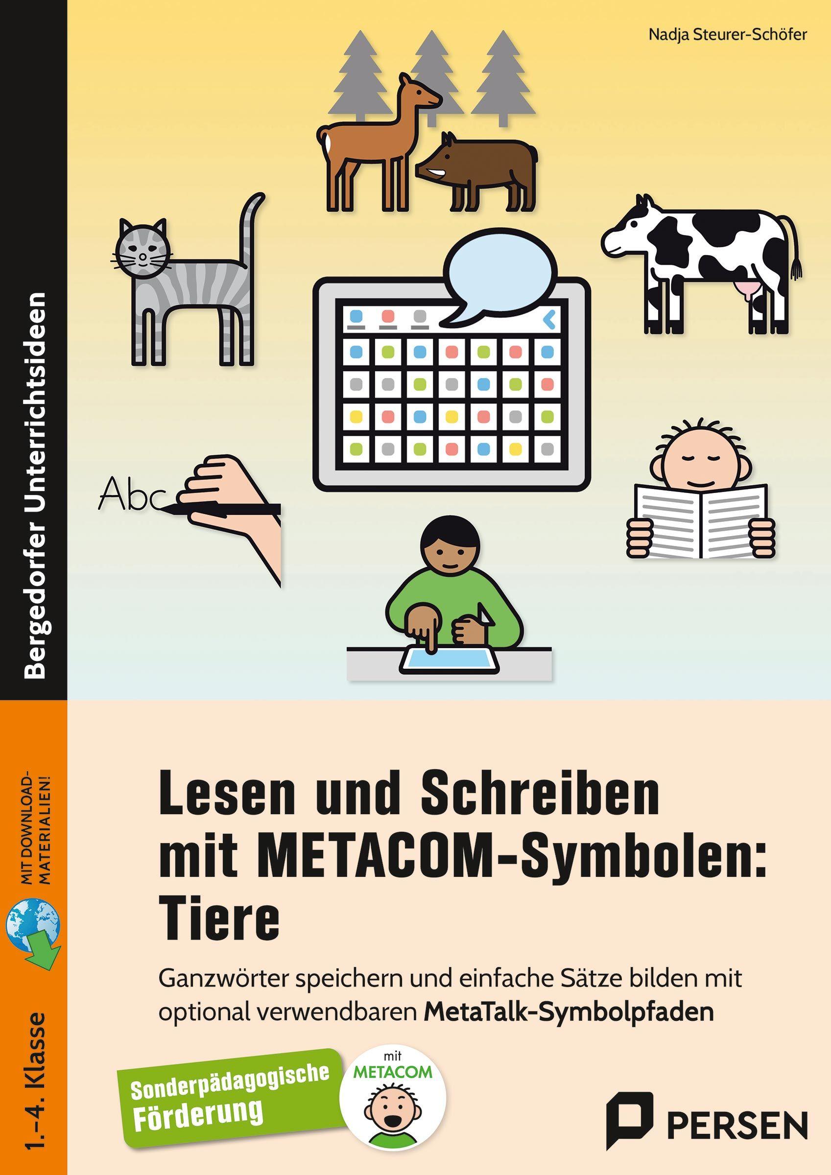 Vorderes Coverbild Lesen und Schreiben mit METACOM-Symbolen: Tiere