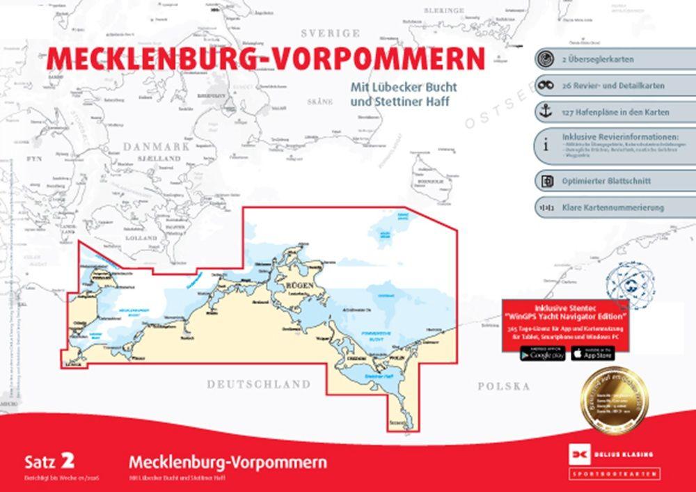 Vorderes Coverbild Sportbootkarten Satz 2: Mecklenburg-Vorpommern (Ausgabe 2026)