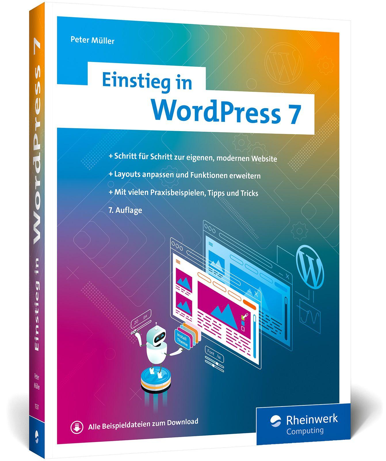 Vorderes Coverbild Einstieg in WordPress 7