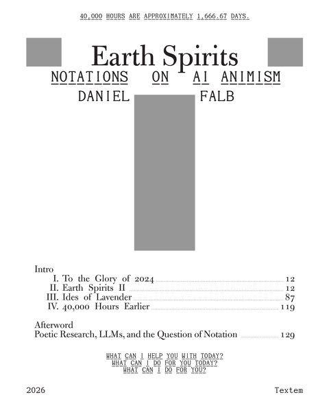 Vorderes Coverbild Earth Spirits. Notations on AI Animism