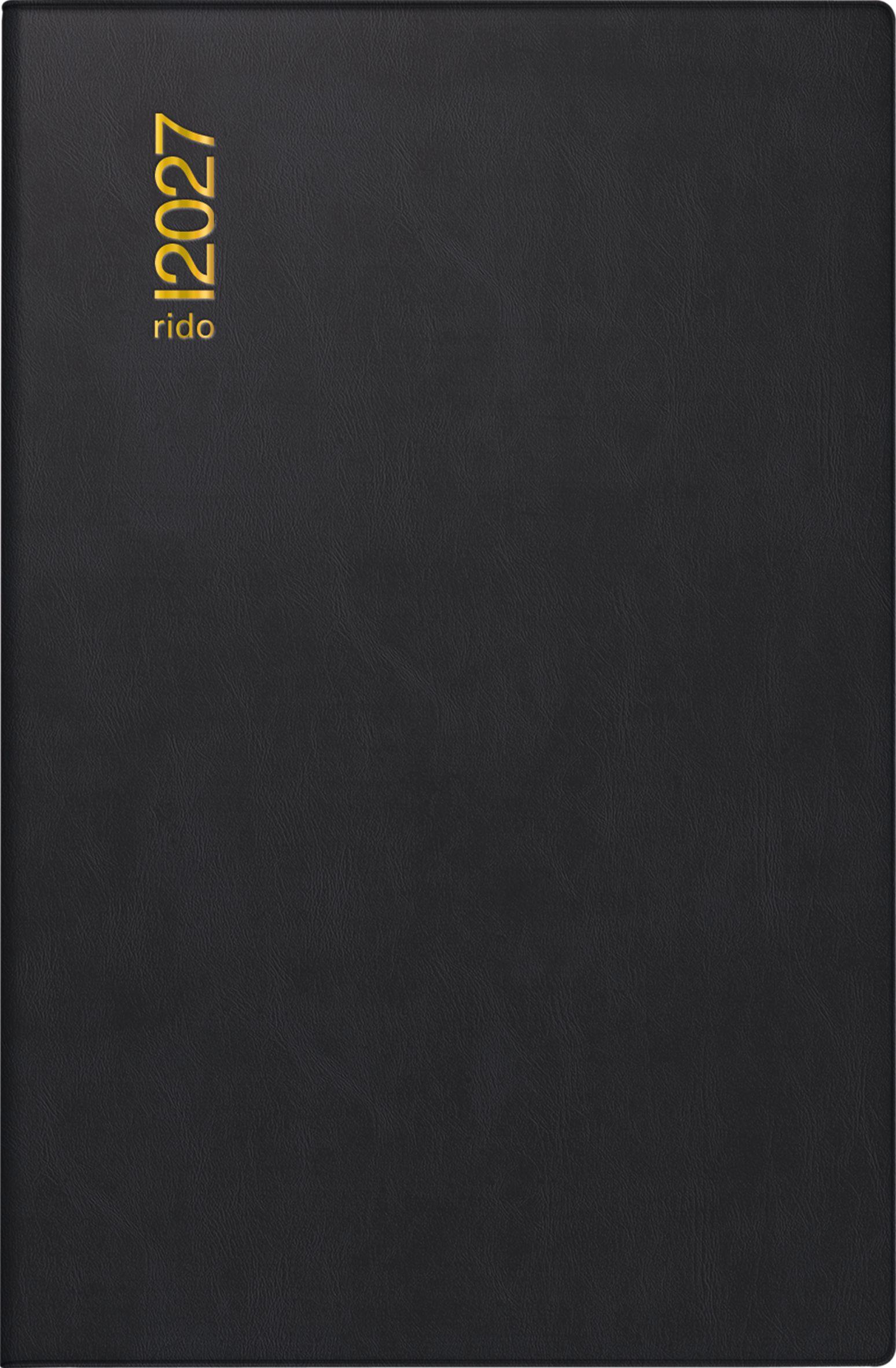 Vorderes Coverbild rido/idé 7016212907 Taschenkalender Mod. Industrie II 2027 A7, Kunststoff, schwarz