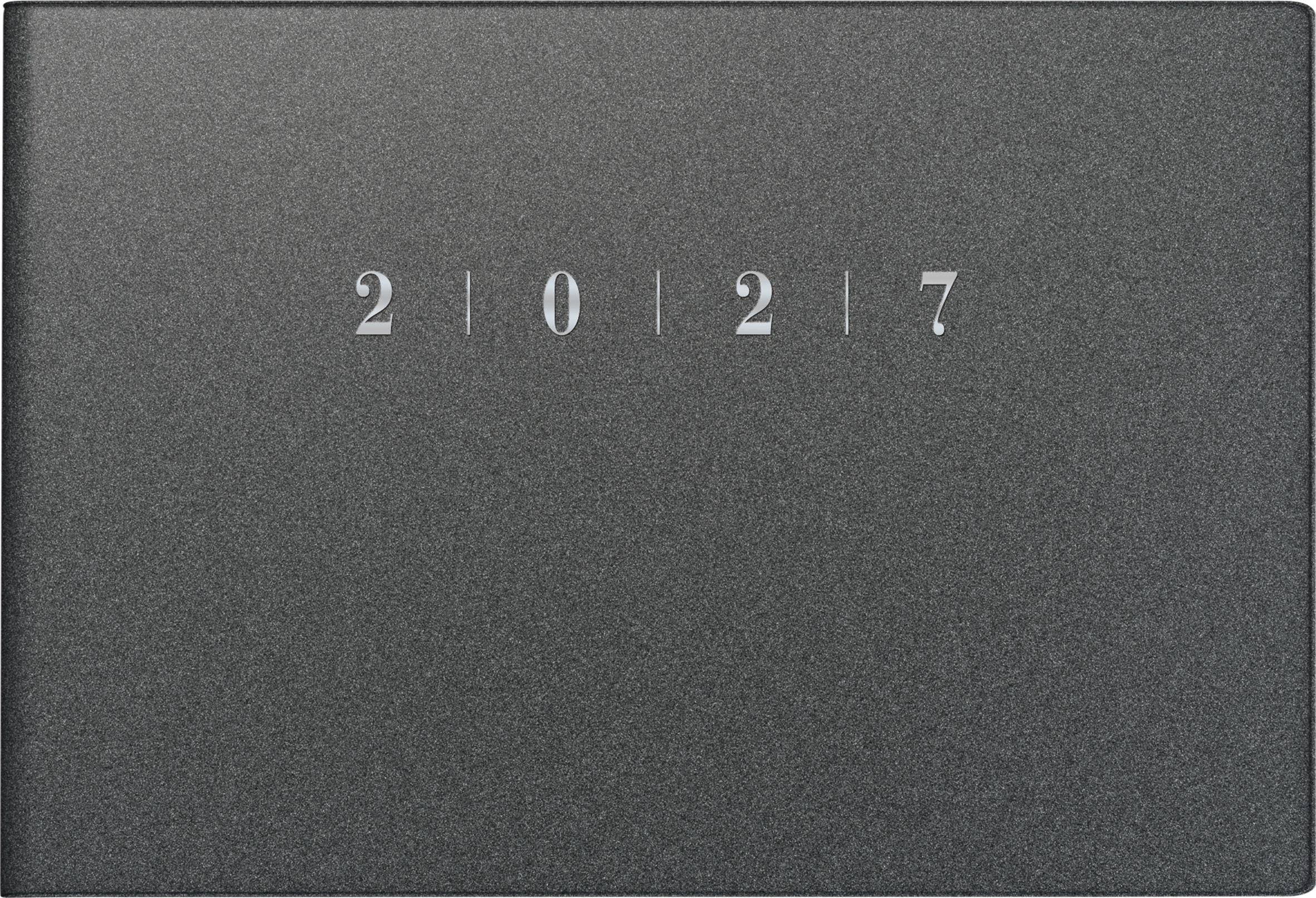 Vorderes Coverbild rido/idé 7017563807 Taschenkalender Mod. Septimus 2027 A6 quer, Kunststoff, grau