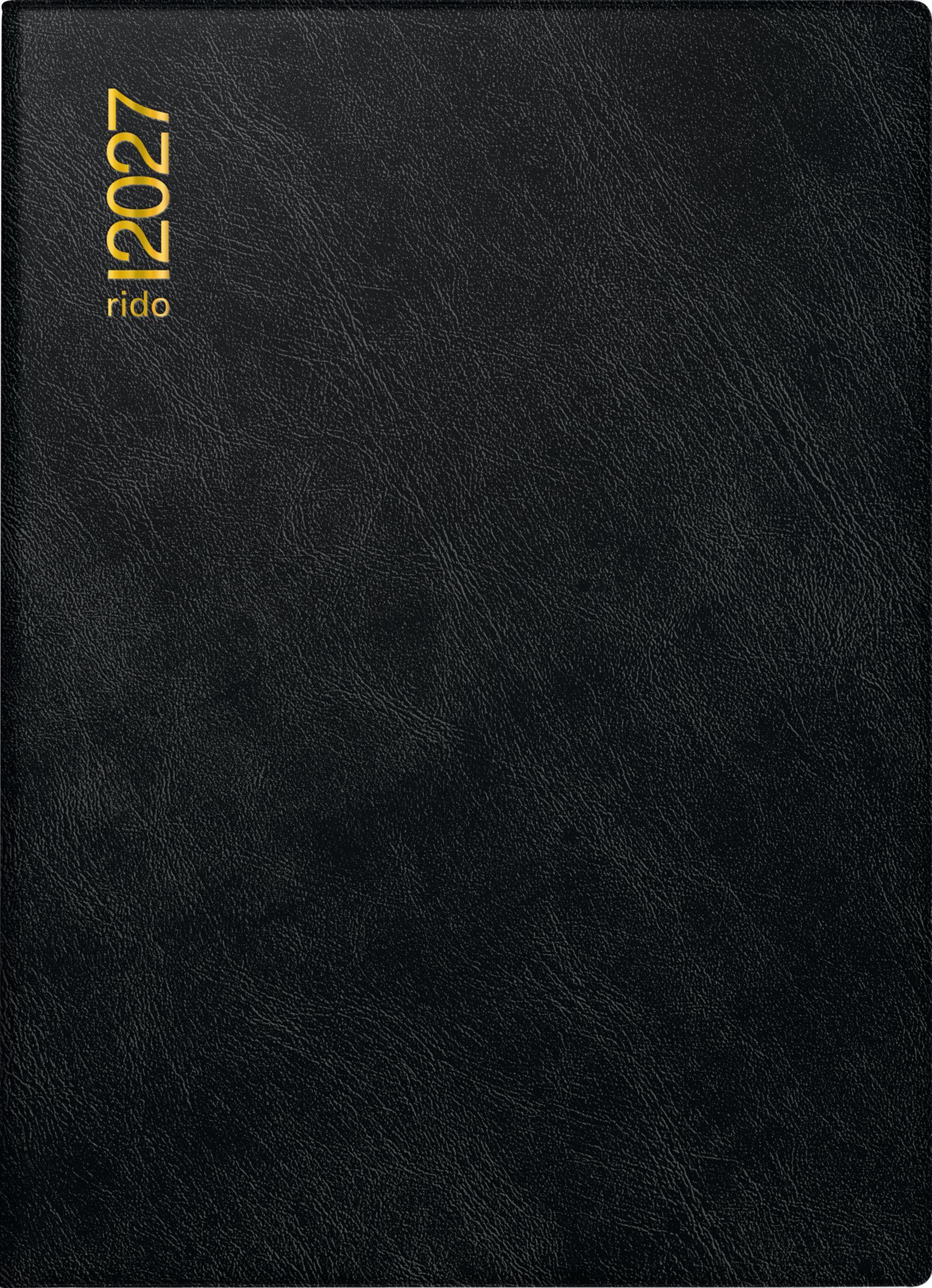Vorderes Coverbild rido/idé 7018242907 Taschenkalender Mod. Technik III 2027 A6, Kunststoff, schwarz