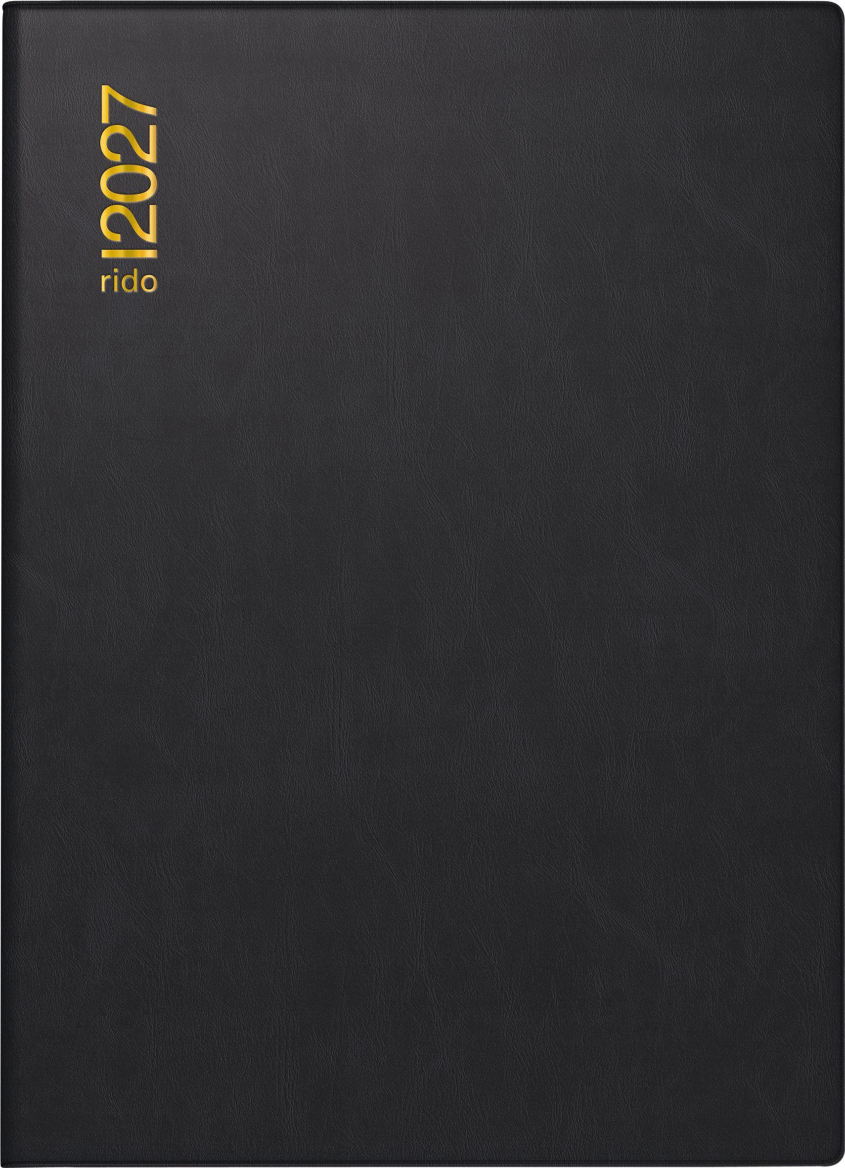 Vorderes Coverbild rido/idé 7013002907 Taschenkalender Mod. perfect/Technik I 2027 A6, Kunststoff, schwarz