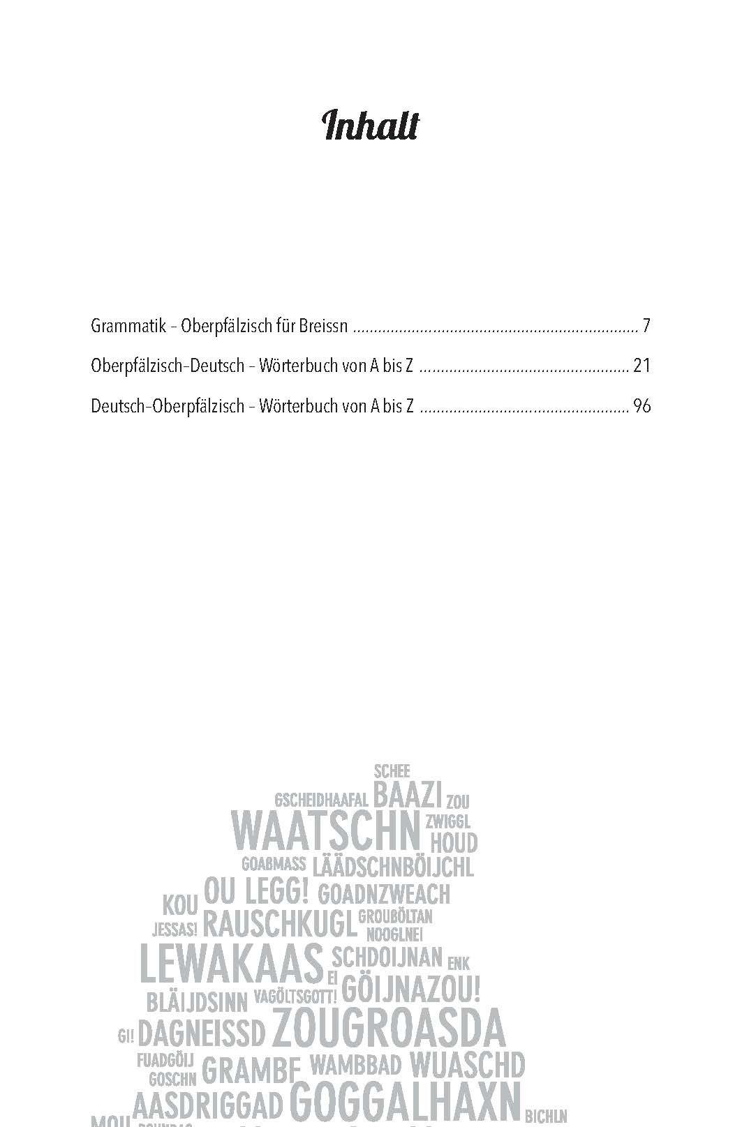 Beispielinhalt (Bild) Oberpfälzer Wörterbuch