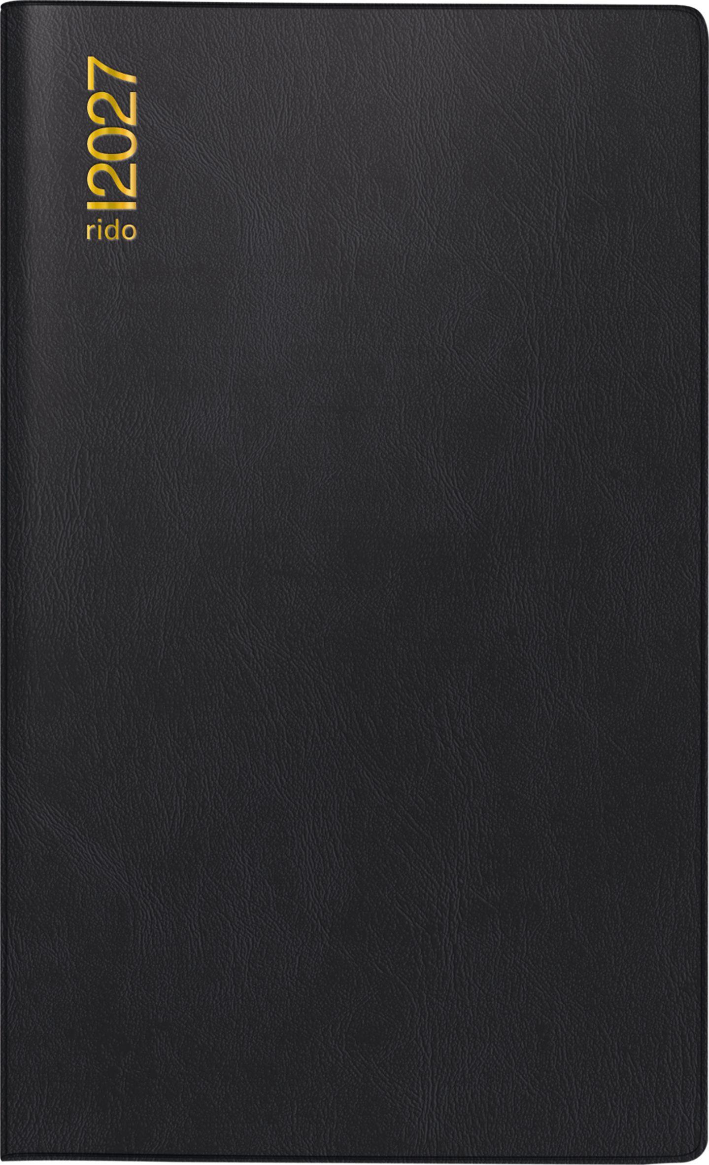 Vorderes Coverbild rido/idé 7046892907 Taschenkalender Mod. M-Planer 2027 A6, Kunststoff, schwarz