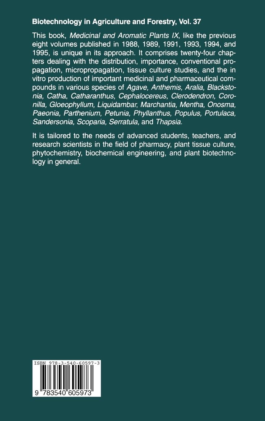 Rückseitencover Medicinal and Aromatic Plants IX