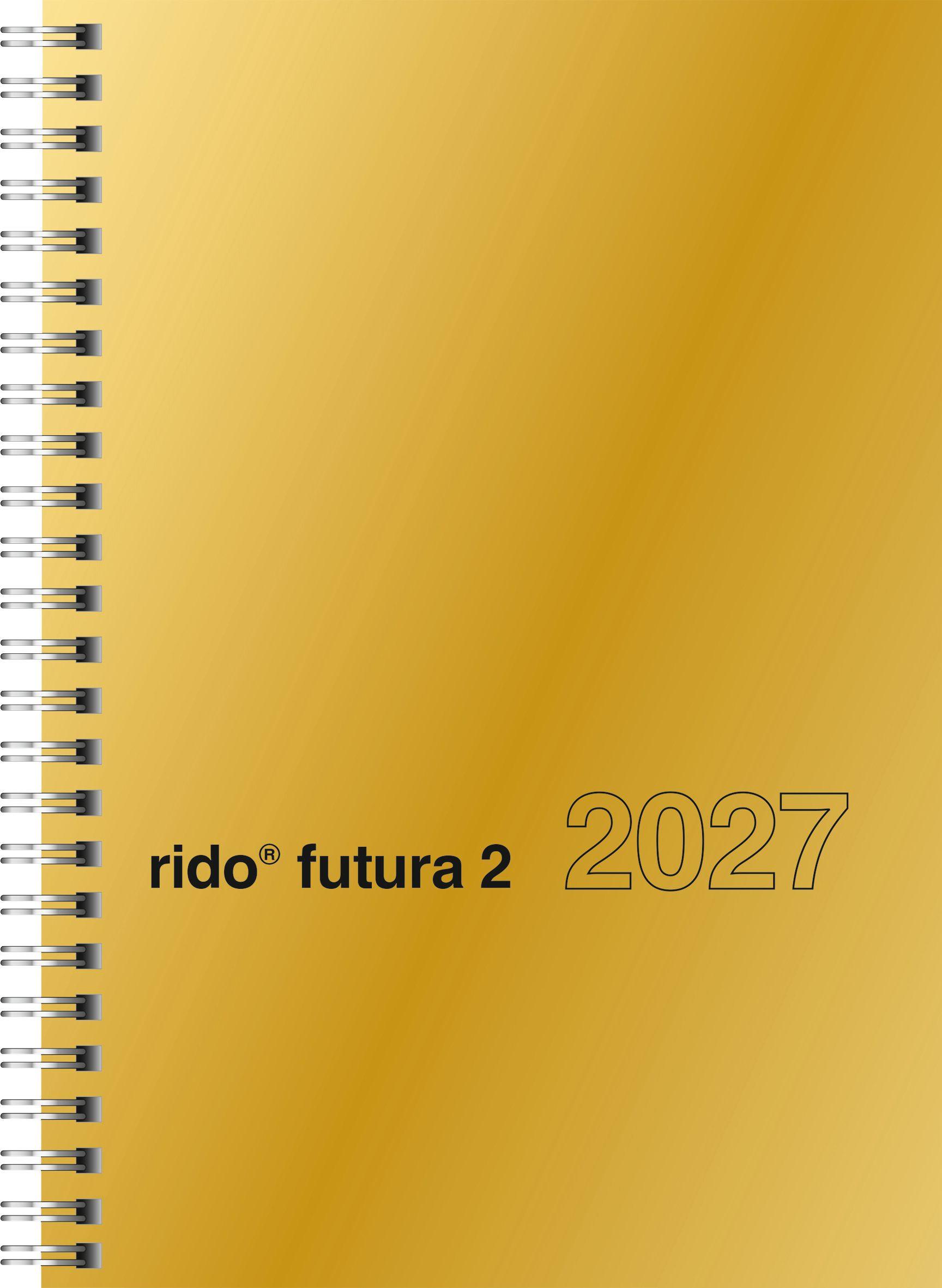 Vorderes Coverbild rido/idé 7021121917 Buchkalender Mod. futura 2 2027 A5, Karton, gold