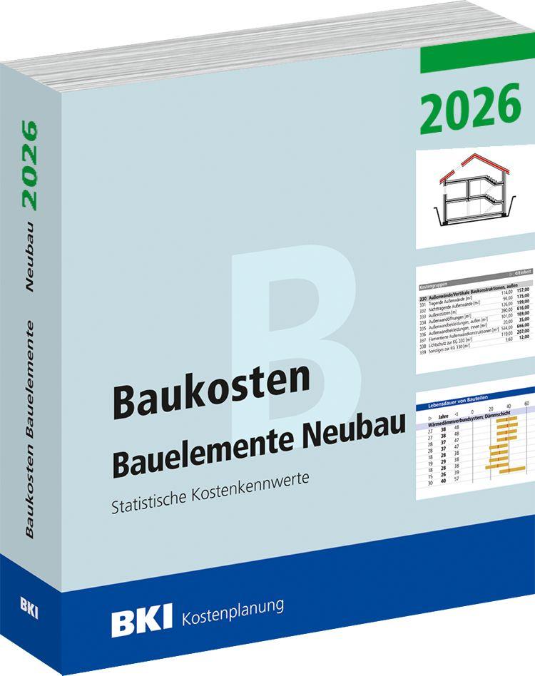 Vorderes Coverbild BKI Baukosten Neubau 2026 - Teil 2 Bauelemente