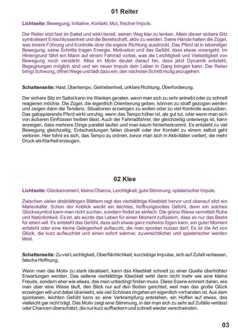 Beispielinhalt (Bild) Licht und Schatten Deutungen der Lenormandkarten