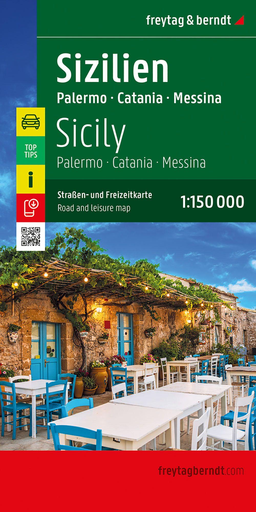 Vorderes Coverbild freytag & berndt Straßenkarte Sizilien 1:150.000