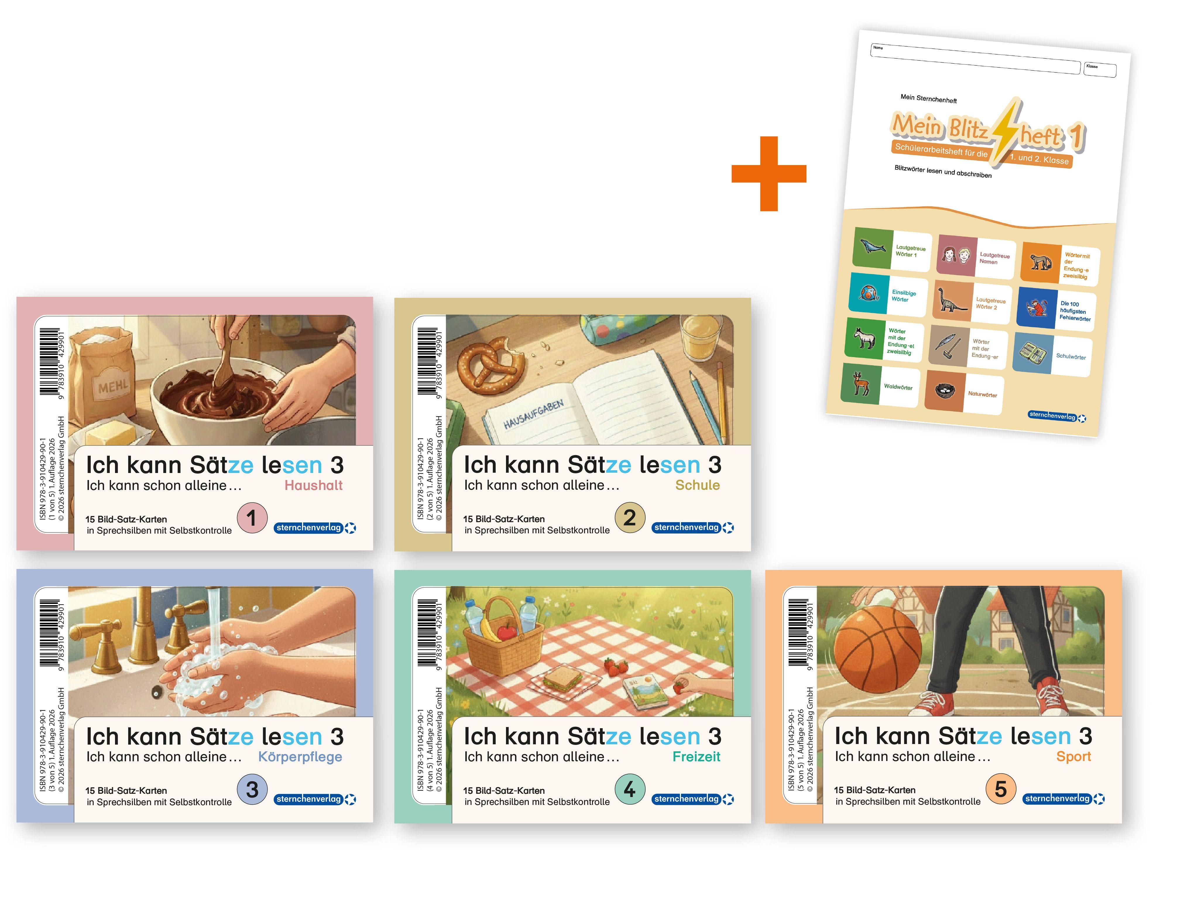 Vorderes Coverbild Ich kann Sätze lesen Teil 3 in Sprechsilben- Ich schreibe schon alleine ...