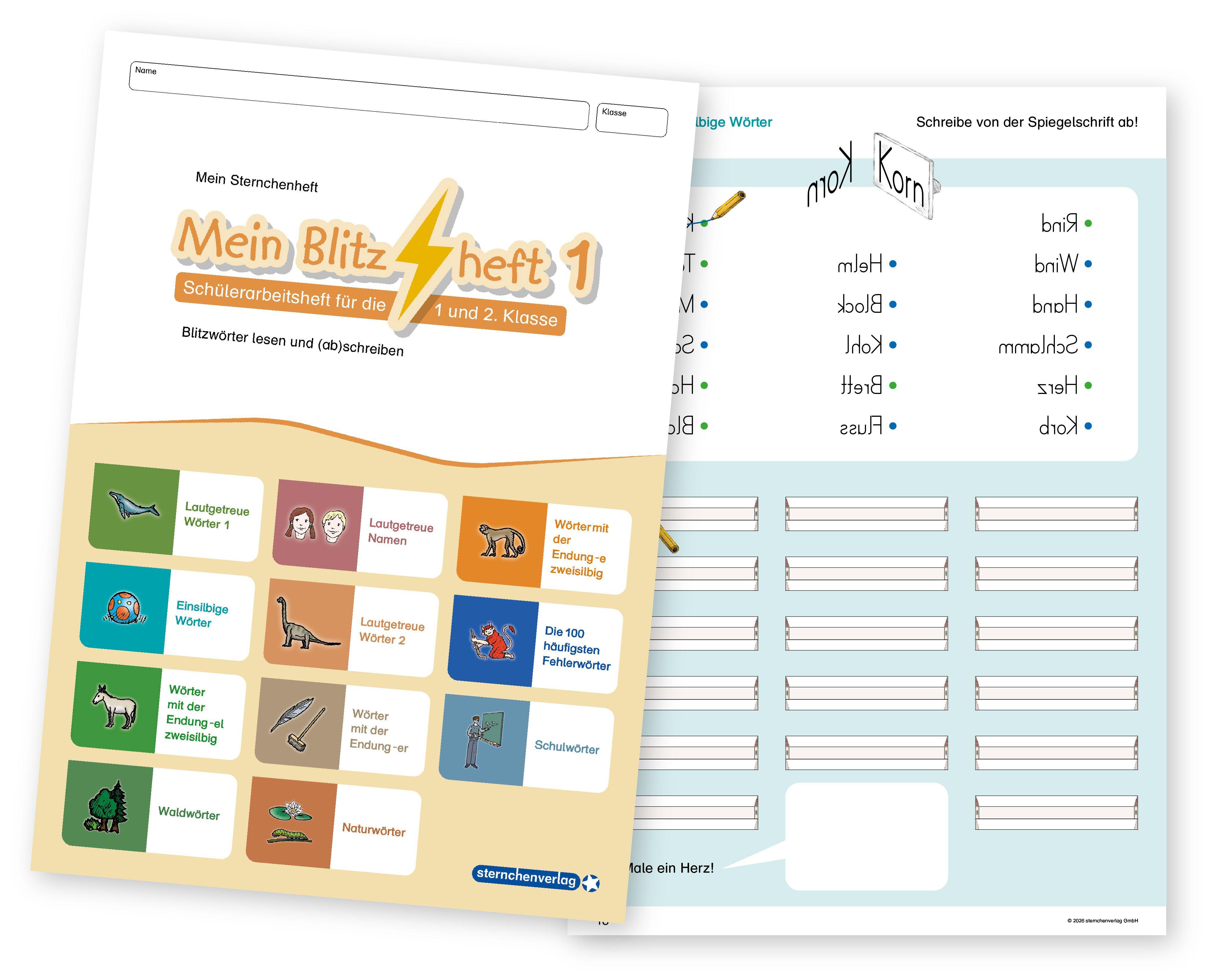 Vorderes Coverbild Mein Blitzheft 1 - Blitzwörter lesen und abschreiben