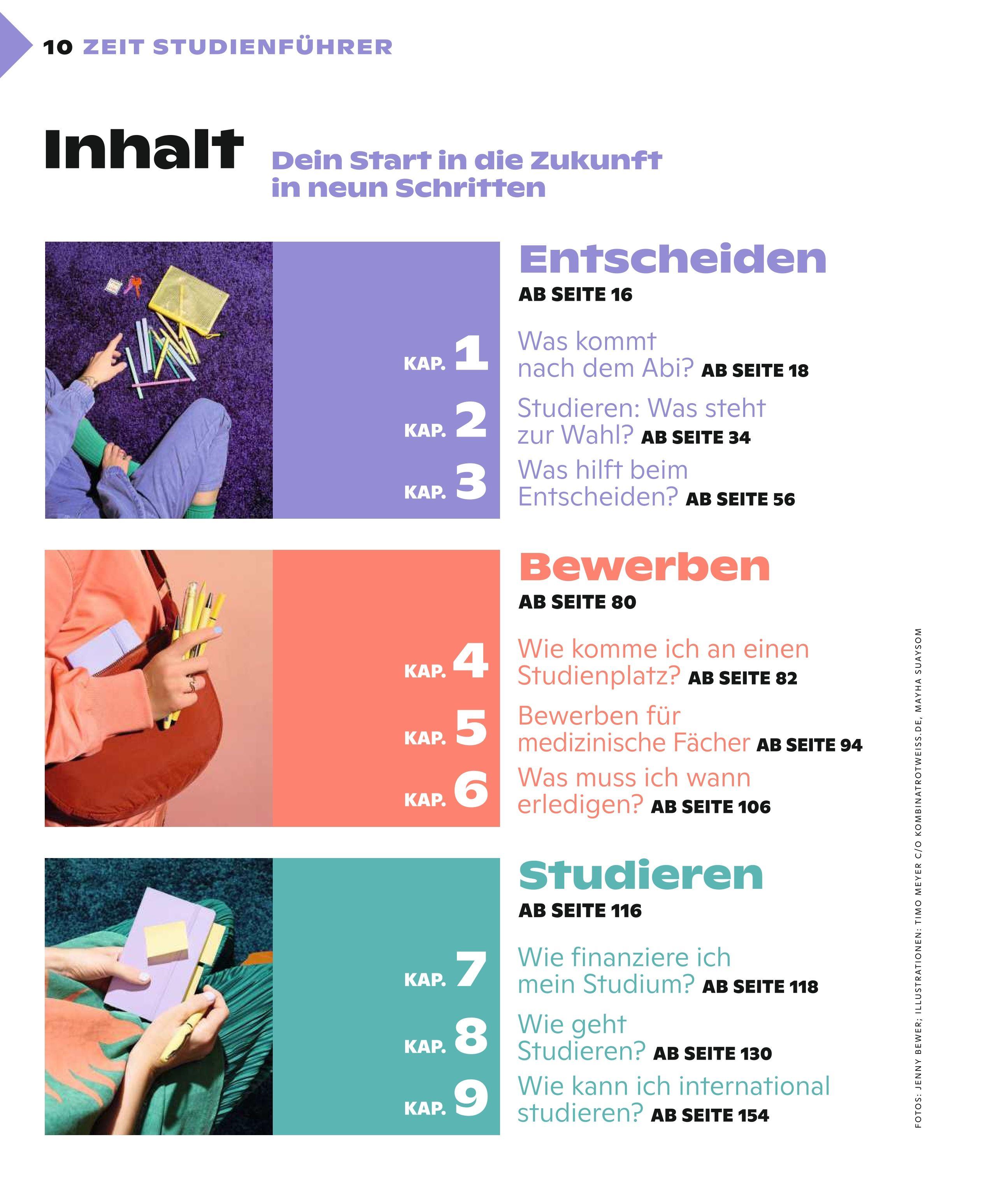 Beispielinhalt (Bild) ZEIT Studienführer 2026