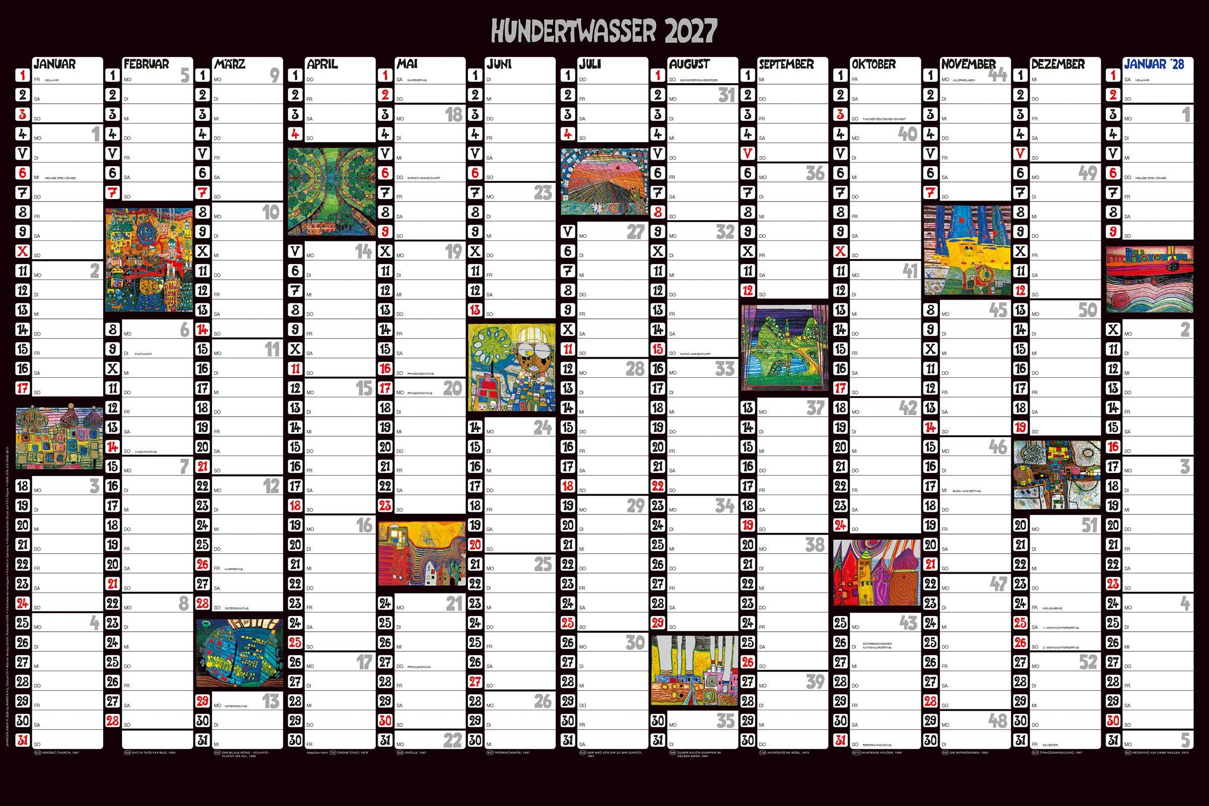 Vorderes Coverbild Hundertwasser Jahresplaner Art 2027