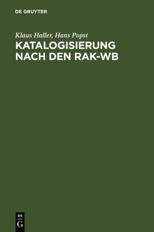Vorderes Coverbild Katalogisierung nach den RAK-WB