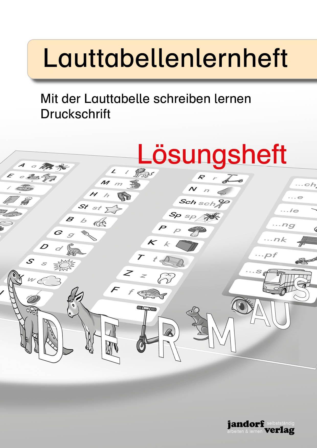 Vorderes Coverbild Lauttabellenlernheft (Druckschrift) (Lösungsheft)