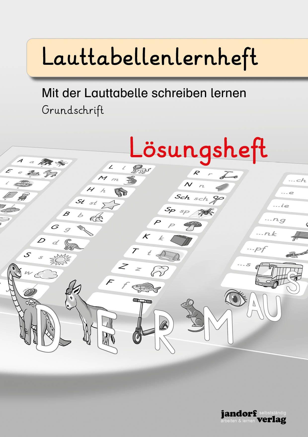 Vorderes Coverbild Lauttabellenlernheft (Grundschrift) (Lösungsheft)