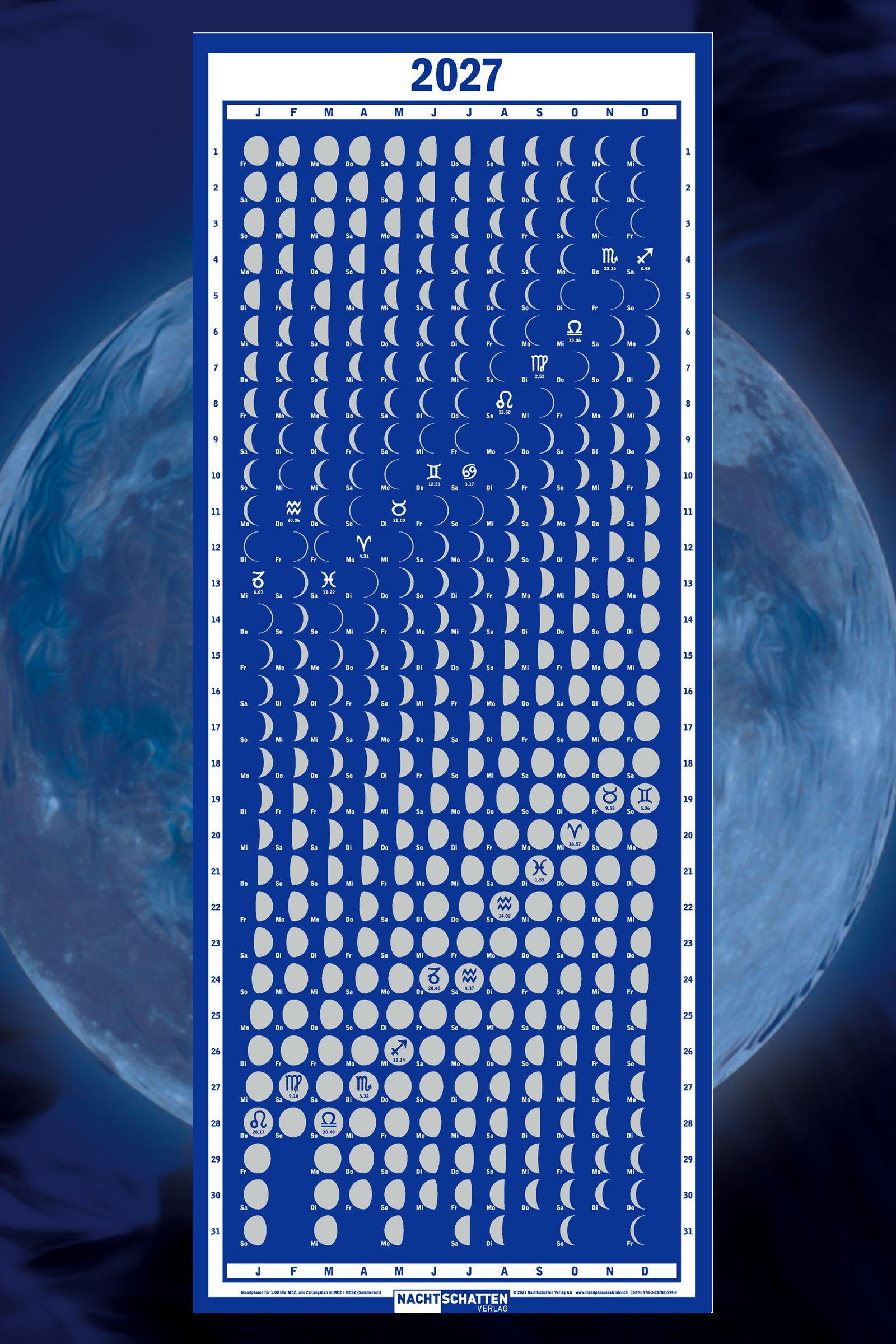 Vorderes Coverbild Mondphasenkalender 2027