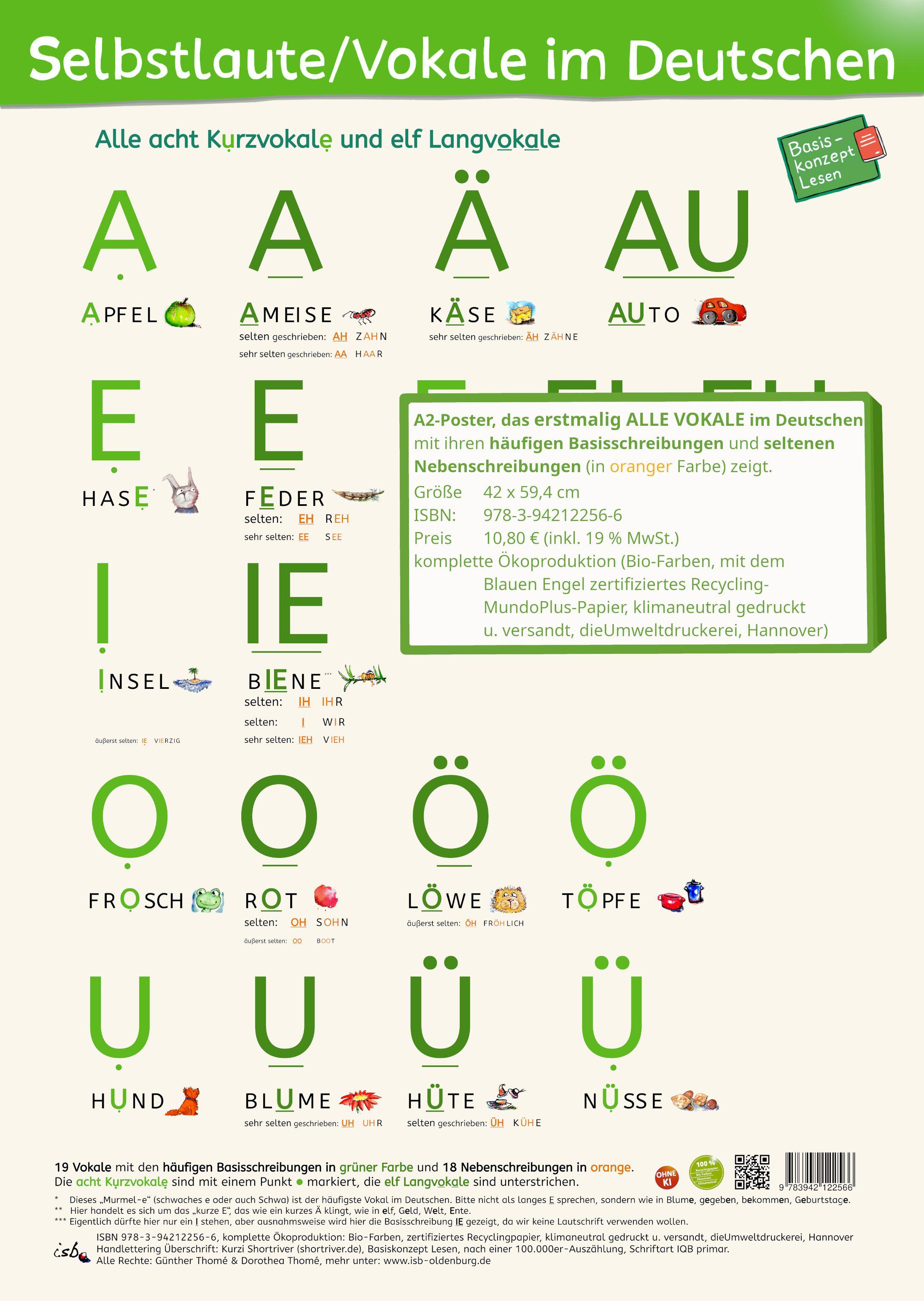 Vorderes Coverbild Selbstlaute/Vokale im Deutschen
