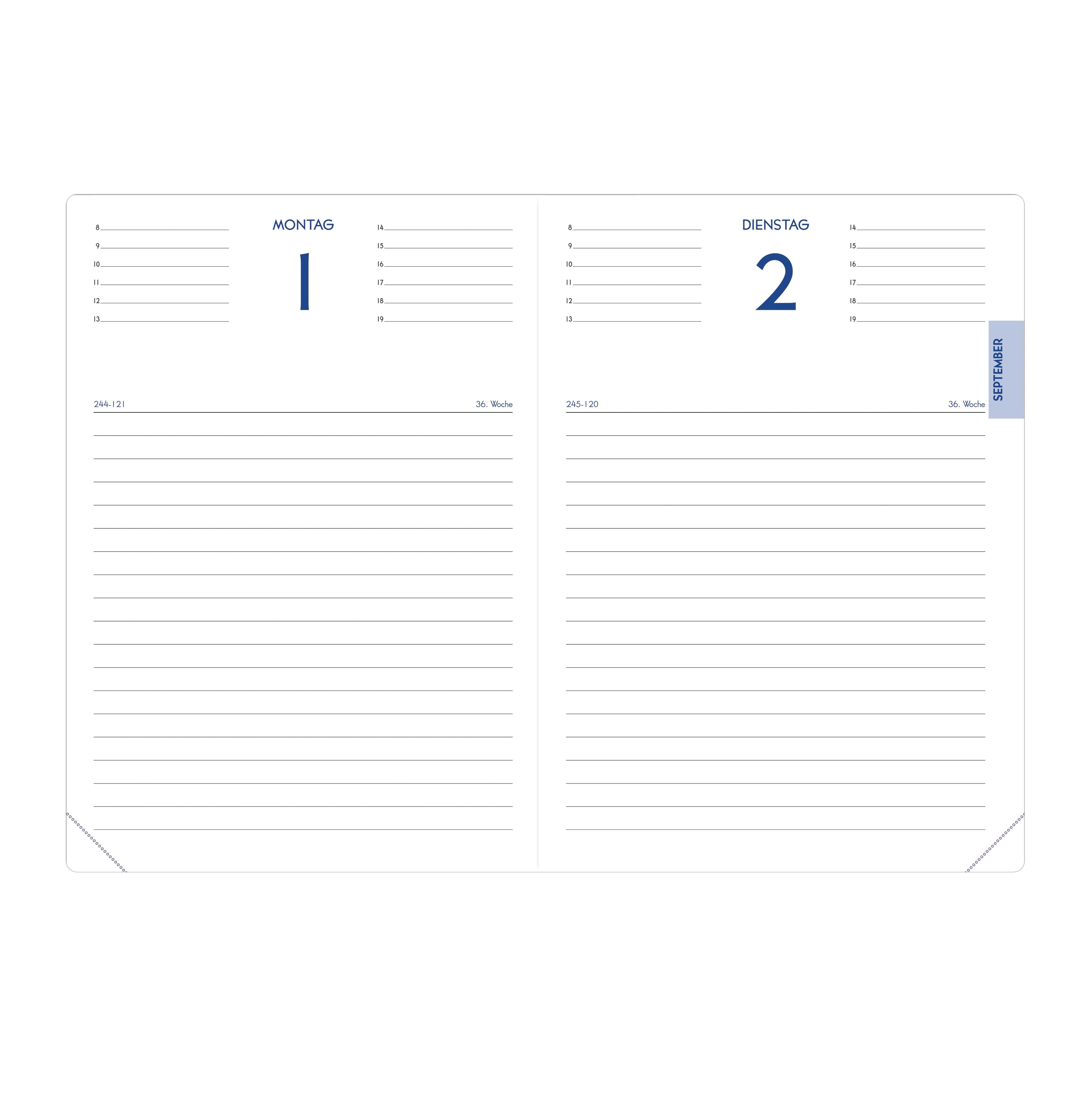 Beispielinhalt (Bild) Schülerkalender FORUM Silk schwarz 2026 / 2027