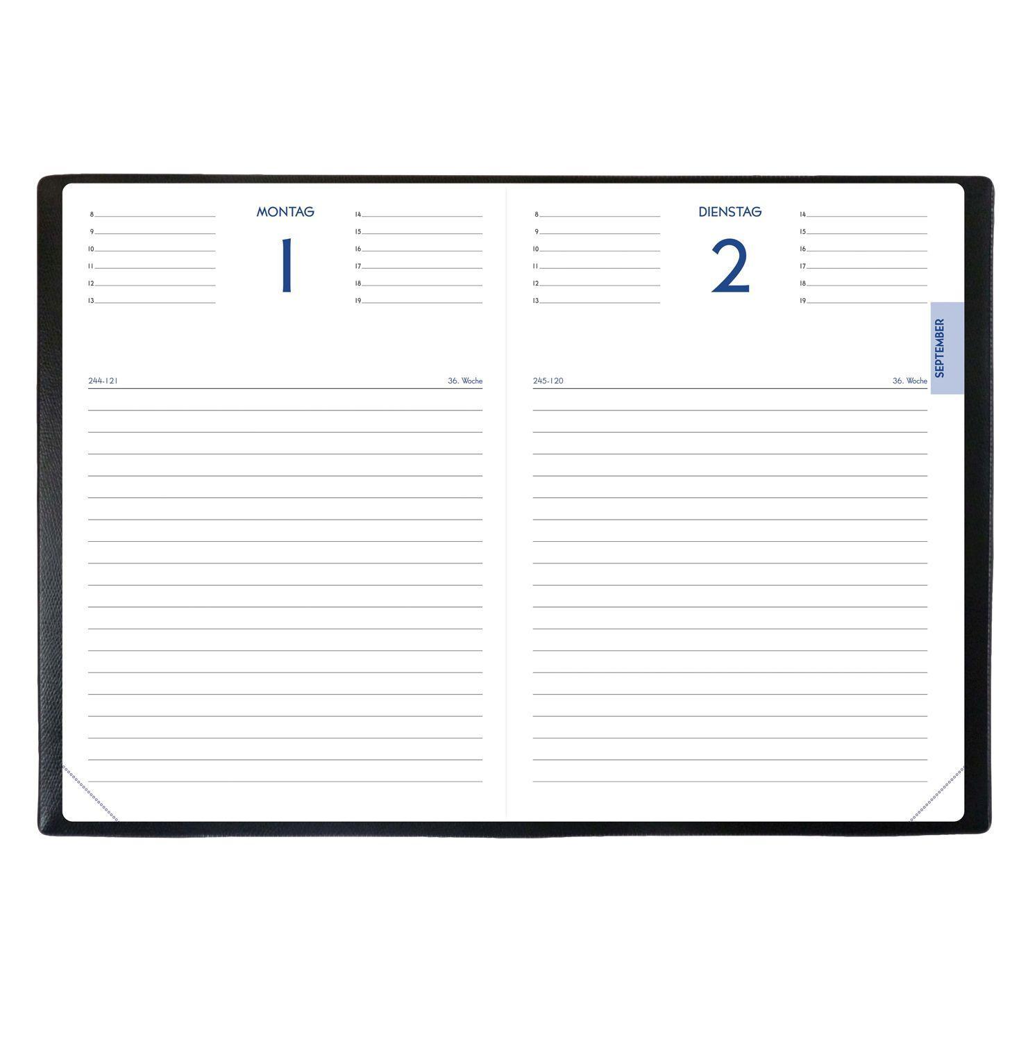 Beispielinhalt (Bild) Schülerkalender FORUM Silk schwarz 2026 / 2027