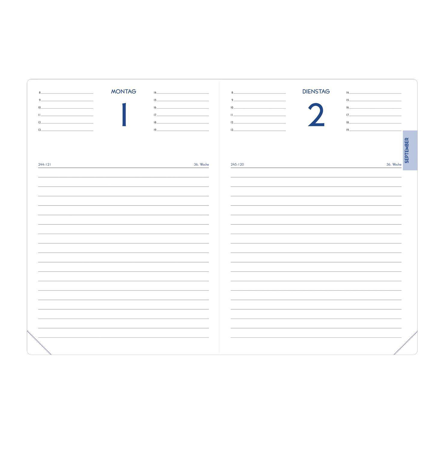 Beispielinhalt (Bild) Schülerkalender FORUM Silk schwarz 2026 / 2027