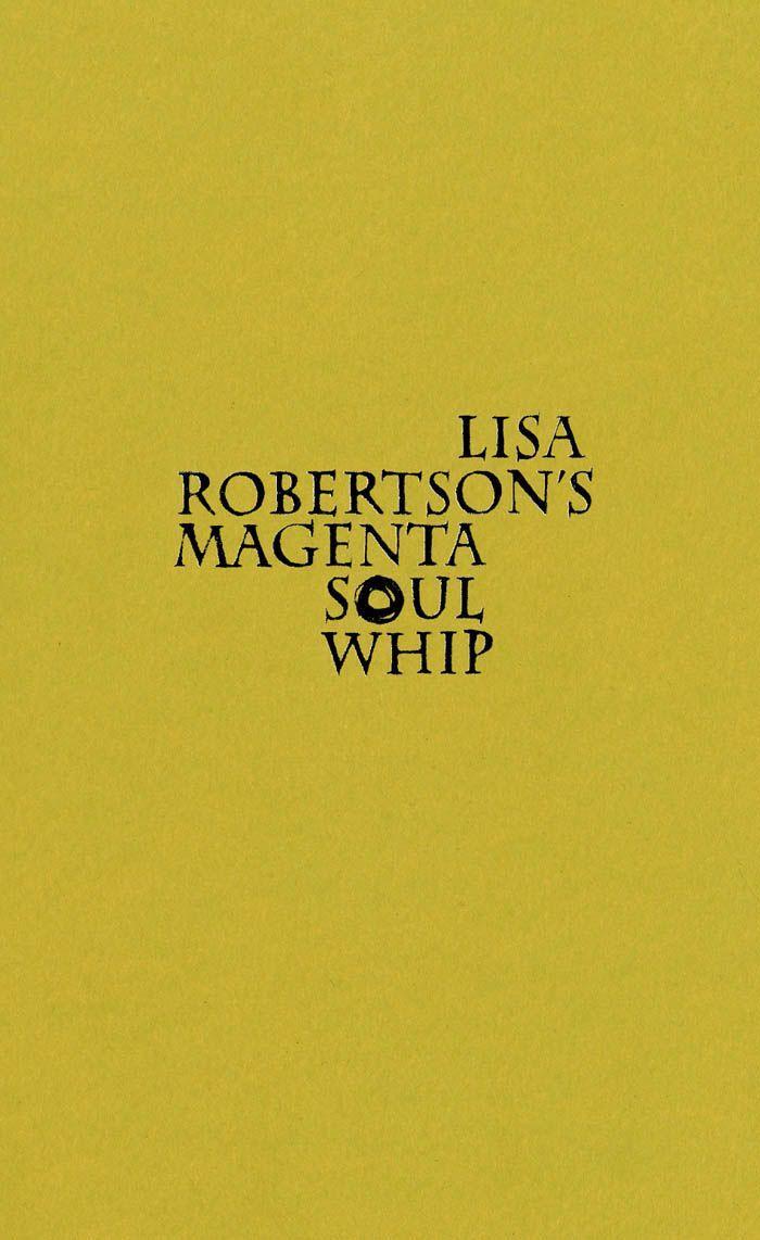 Vorderes Coverbild Lisa Robertson's Magenta Soul Whip