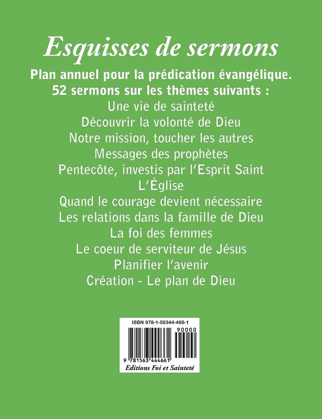 Rückseitencover Esquisses de sermons, vol. 10 (French Edition)