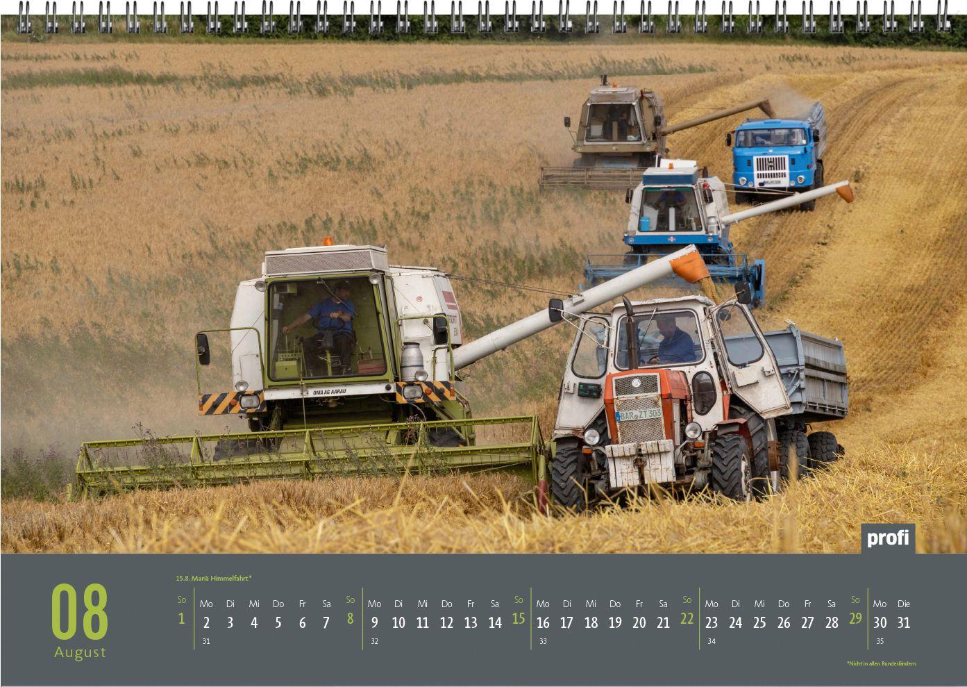 Beispielinhalt (Bild) profi Landtechnikkalender 2027